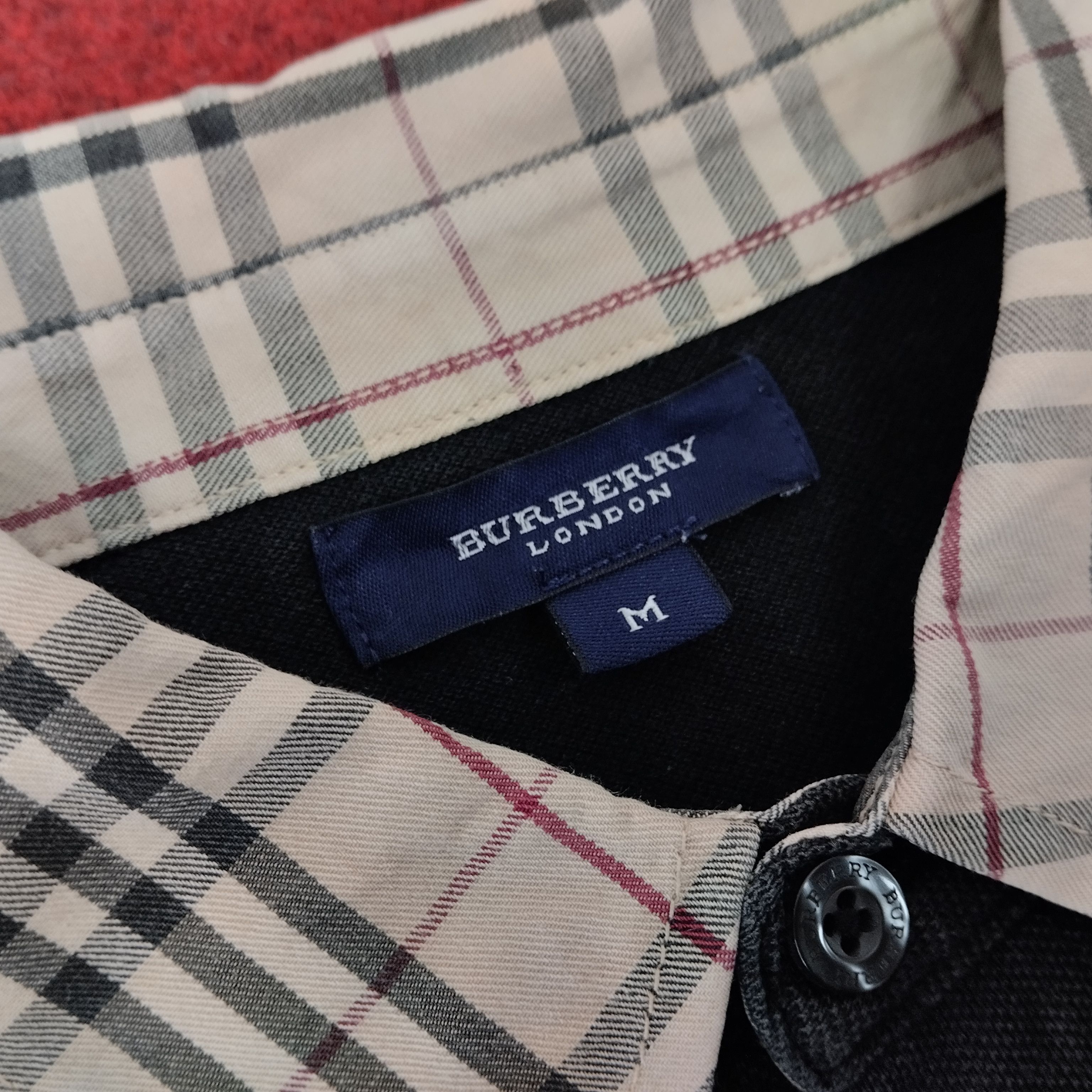 Burberry × Vintage BURBERRY Nova Check Collar Design Polos Size US L / EU 52-54 / 3 - 4 Thumbnail