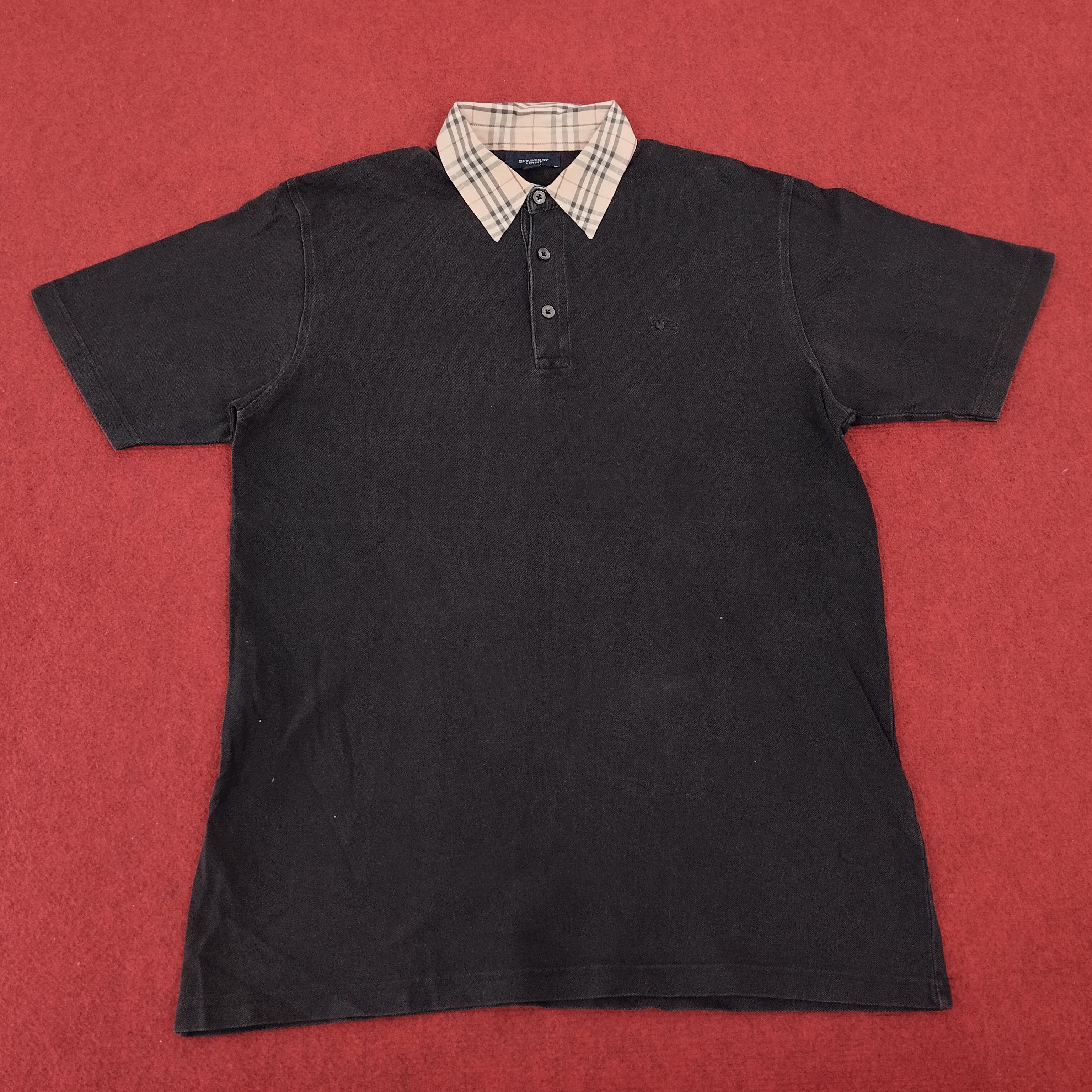 Burberry × Vintage BURBERRY Nova Check Collar Design Polos Size US L / EU 52-54 / 3 - 1 Thumbnail