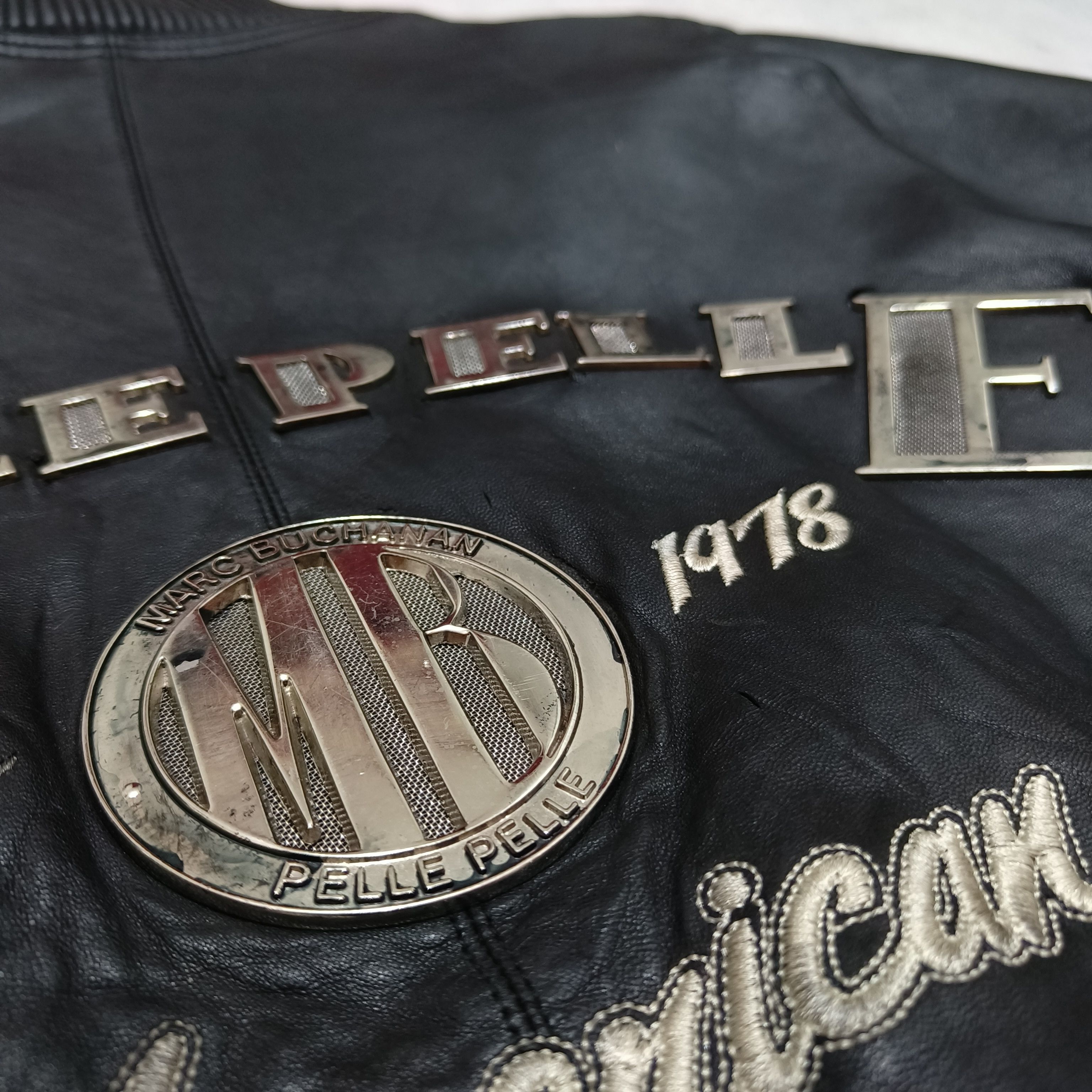 Marc Buchanan Vintage Pelle Pelle Marc Buchanan MB Metal Leather Jacket Size US M / EU 48-50 / 2 - 6 Thumbnail