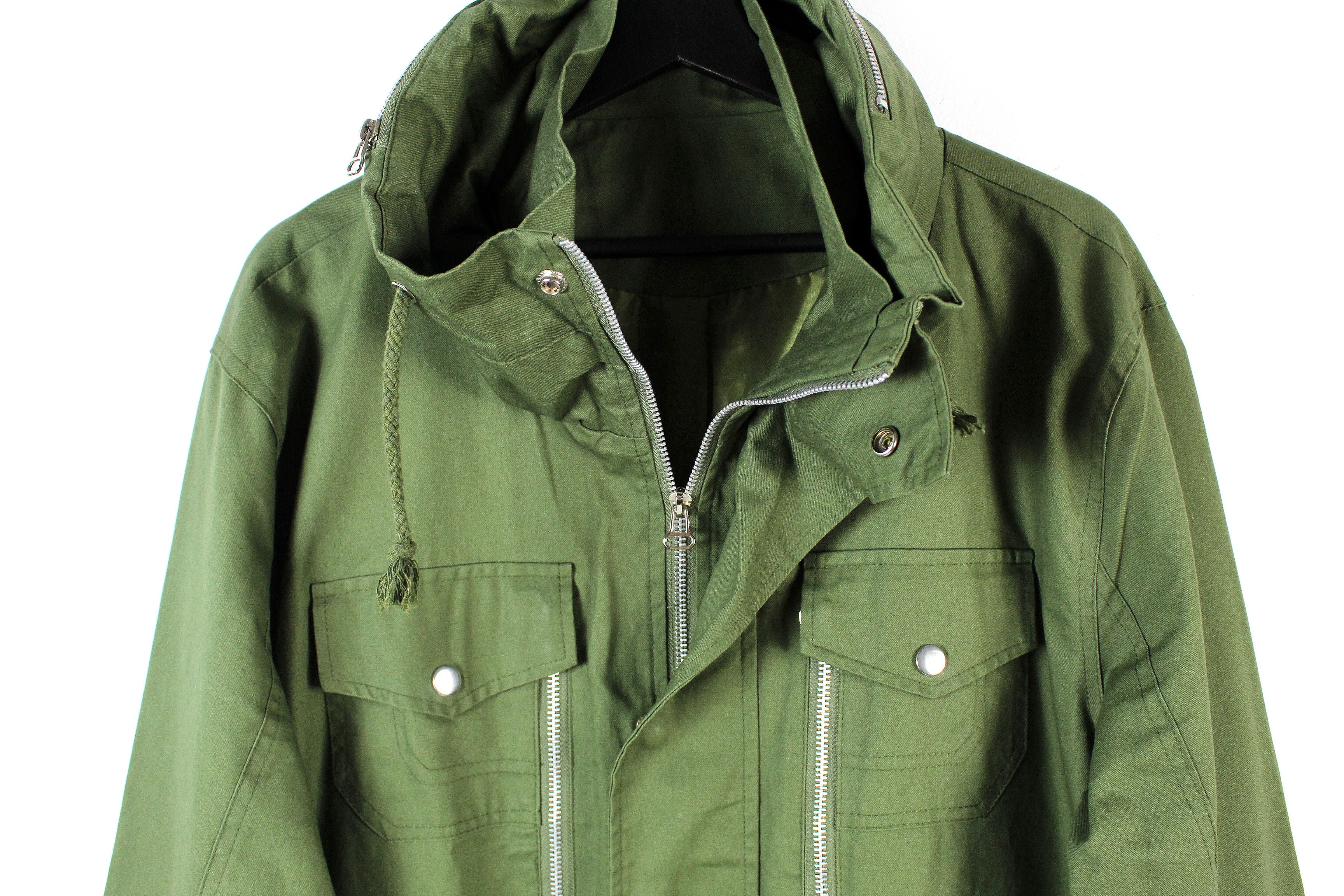 Vintage NOS 90s vintage Army olive green khaki field jacket DS M L Size US L / EU 52-54 / 3 - 2 Thumbnail