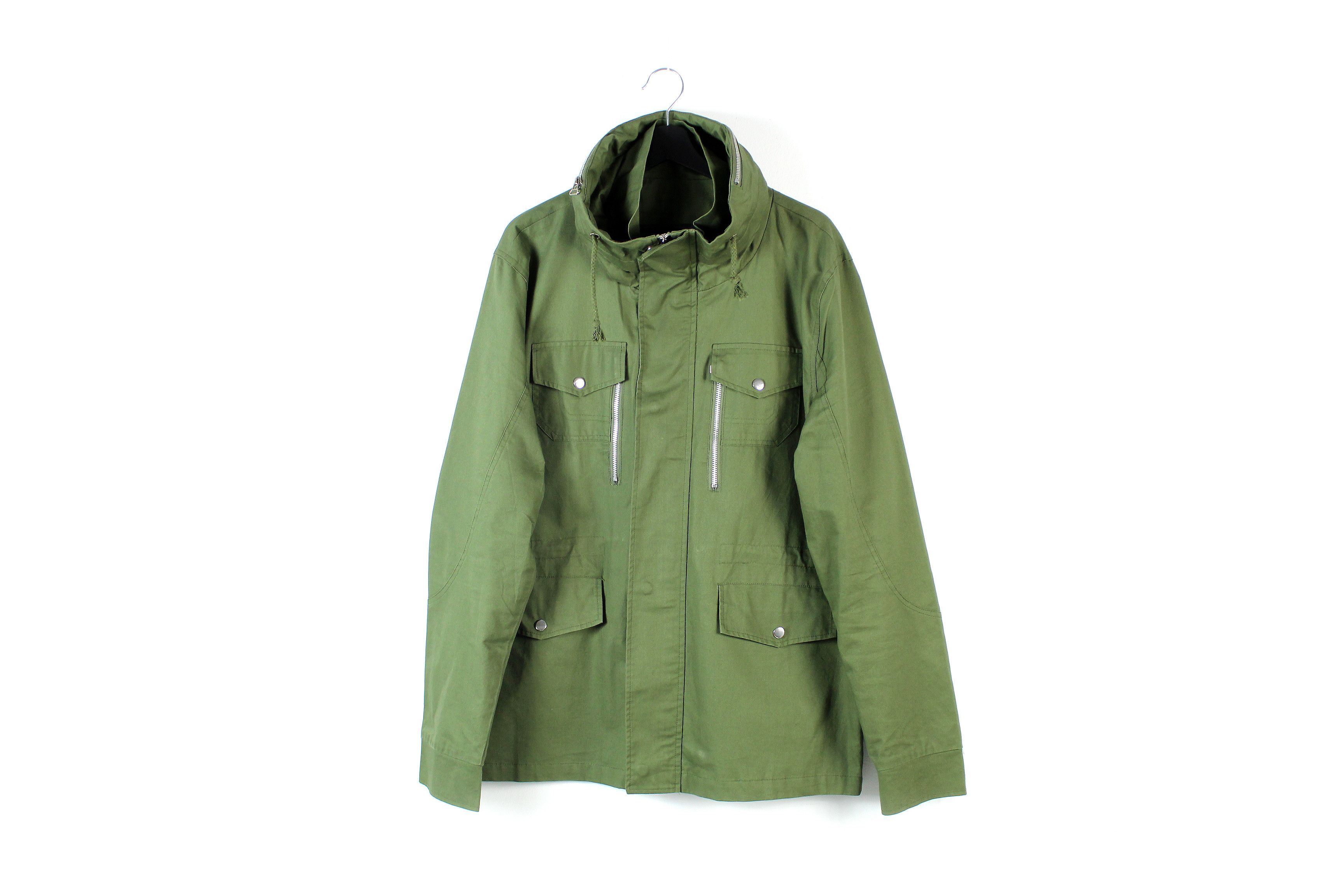 Vintage NOS 90s vintage Army olive green khaki field jacket DS M L Size US L / EU 52-54 / 3 - 1 Thumbnail