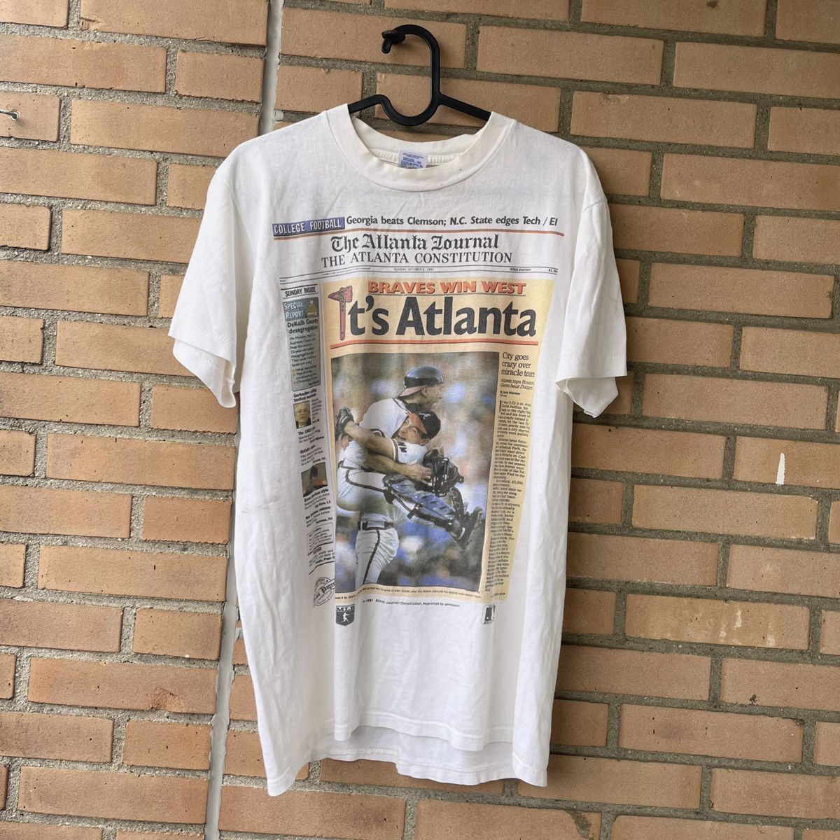 1991 Vintage Atlanta Braves The Atlanta Journal T-Shirt