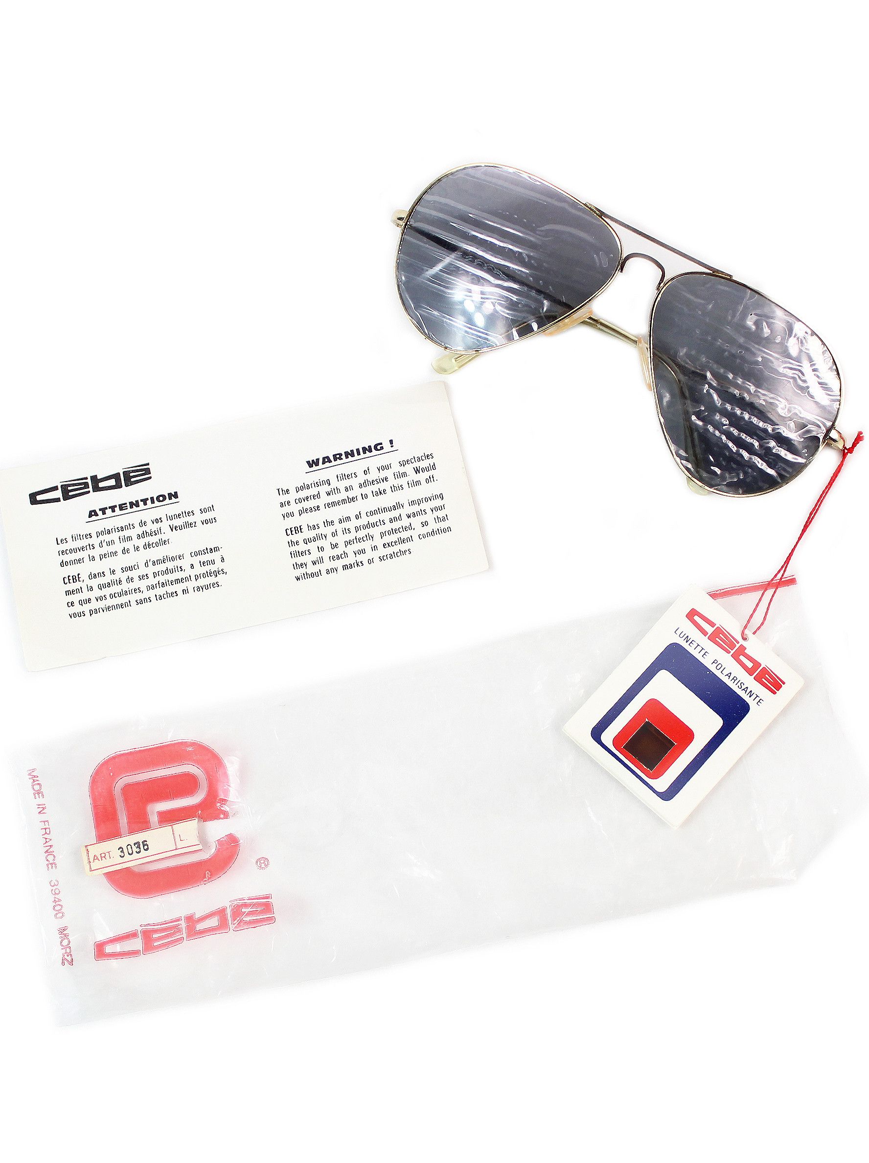 Vintage NOS 80s vintage CEBE aviator polarized sunglasses DS shades Size ONE SIZE - 11 Thumbnail
