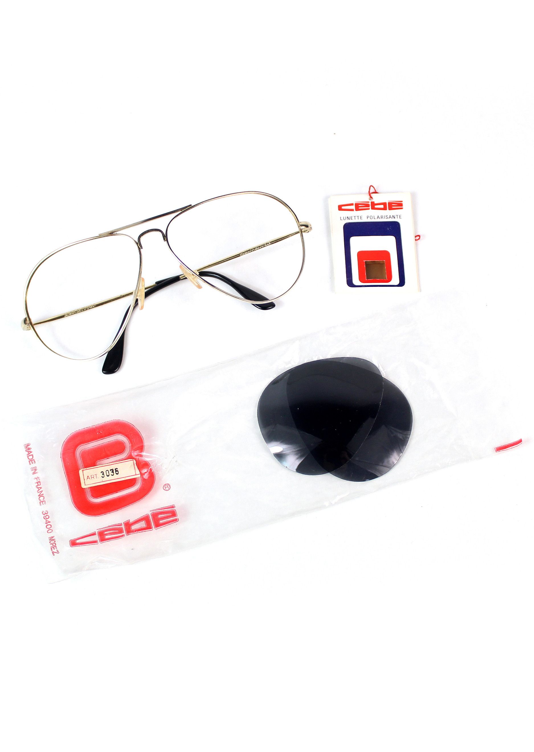 Vintage NOS 80s vintage CEBE aviator polarized sunglasses OG DS Size ONE SIZE - 11 Thumbnail