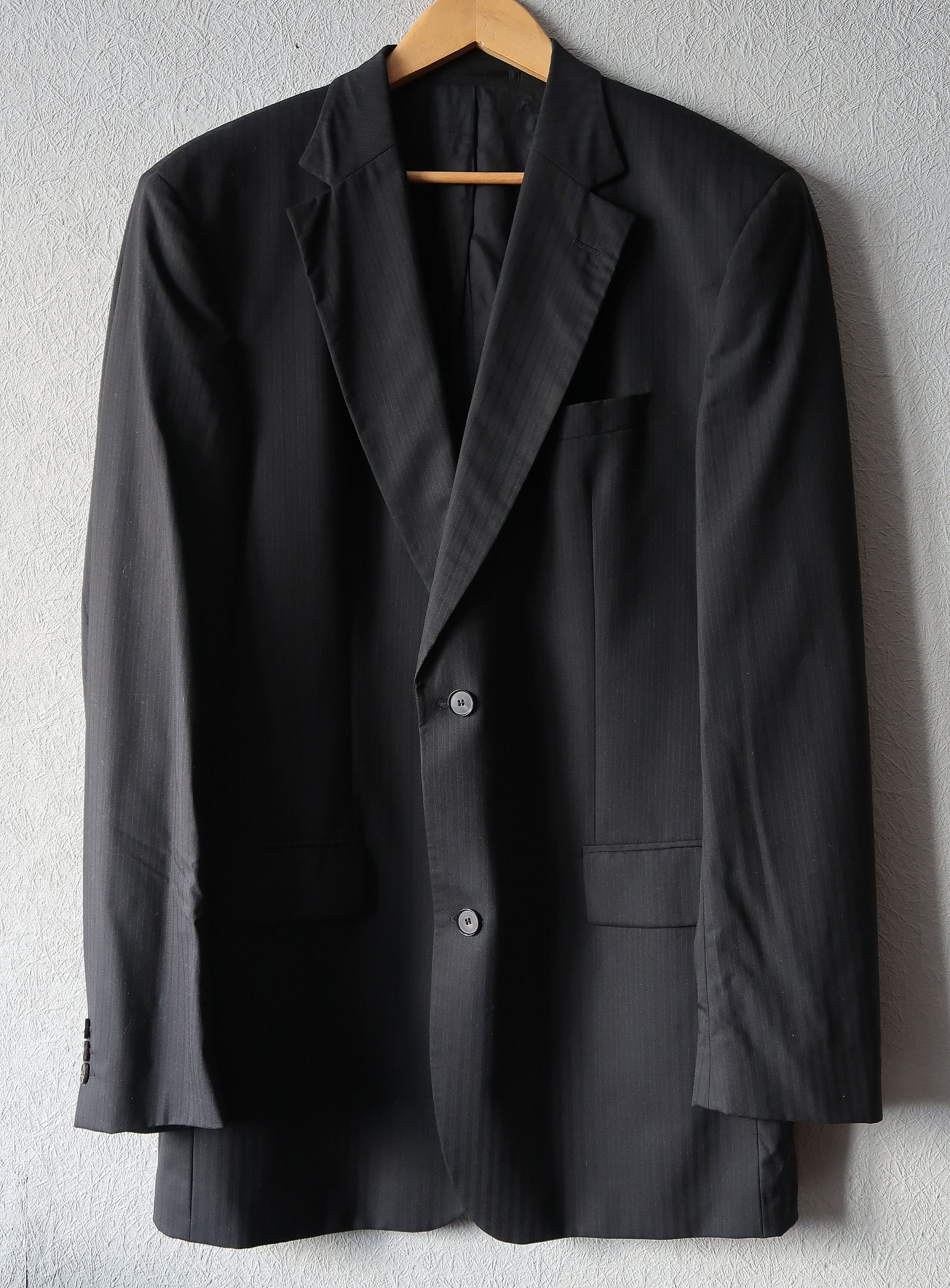 Joop! JOOP Men Black Striped Wool Blazer Jacket Size 54R - 1 Thumbnail