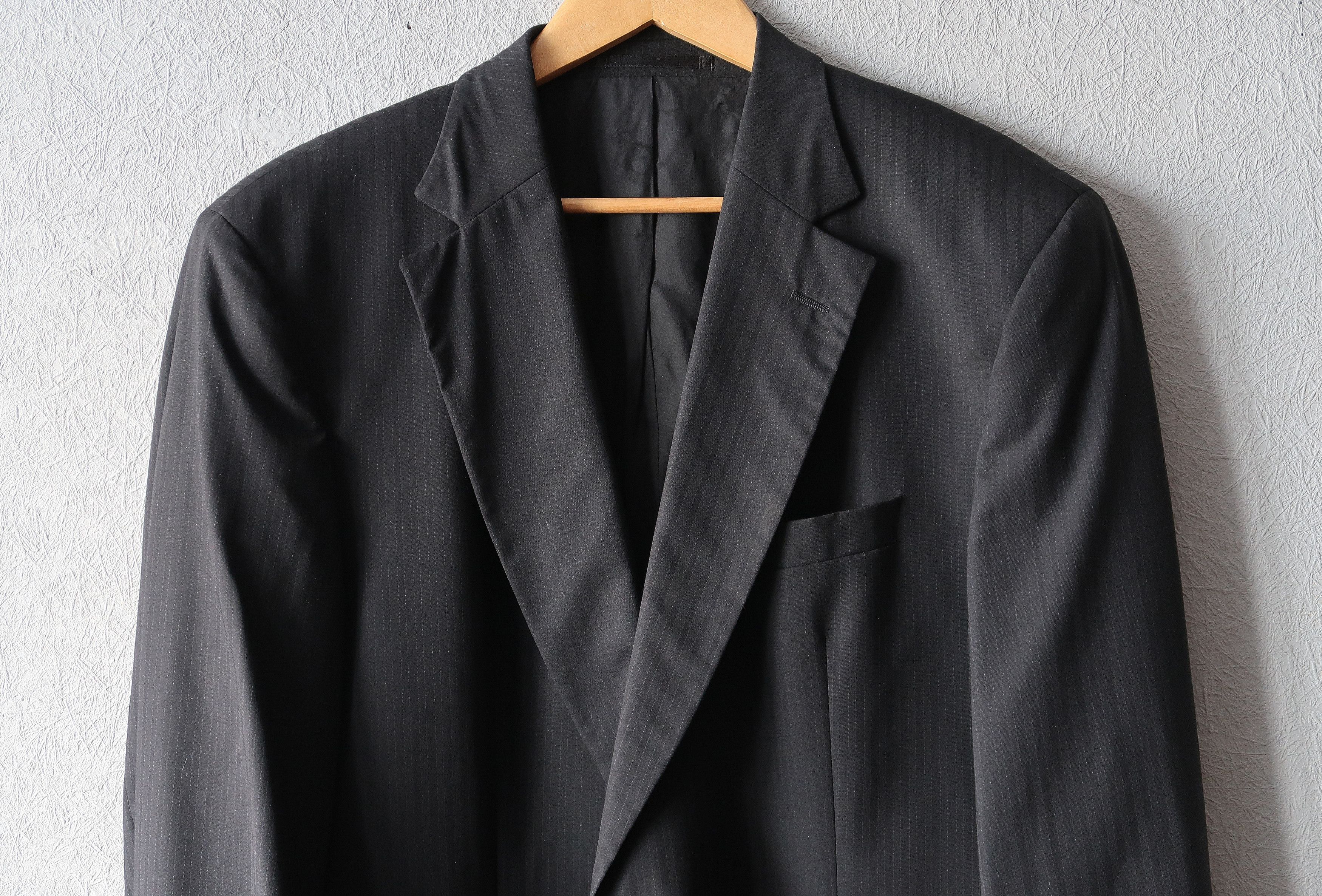 Joop! JOOP Men Black Striped Wool Blazer Jacket Size 54R - 2 Thumbnail