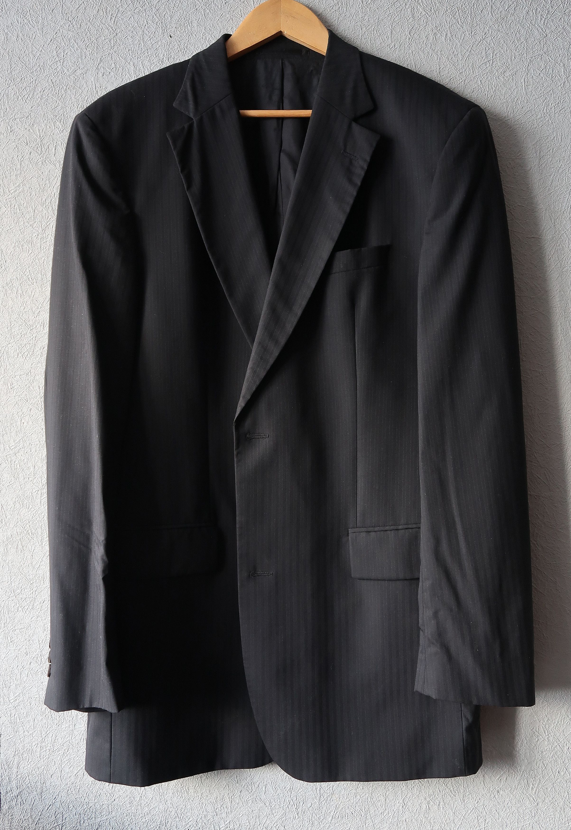 Joop! JOOP Men Black Striped Wool Blazer Jacket Size 54R - 4 Thumbnail