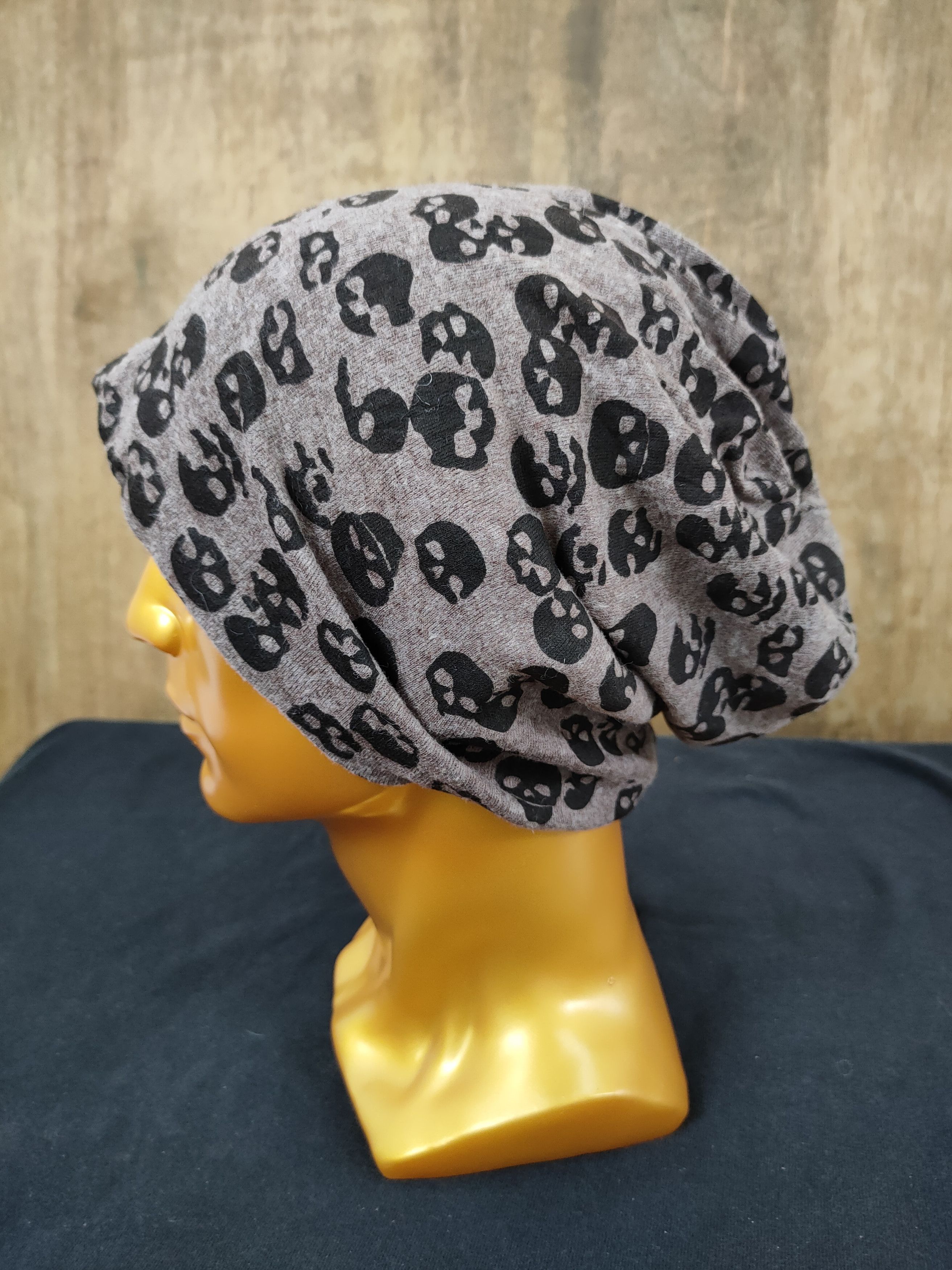 Designer Japanese Brand full print skull beanie hat snow cap #166 Size ONE SIZE - 3 Thumbnail