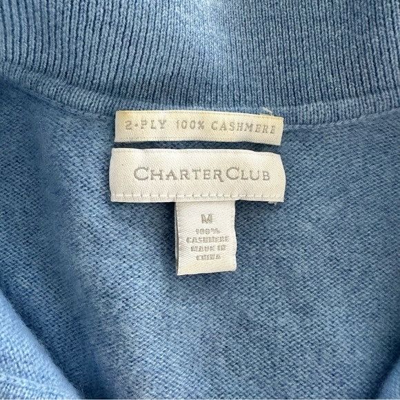 Other Charter Club 100% Cashmere Collared Sweater in Light Blue | Grailed