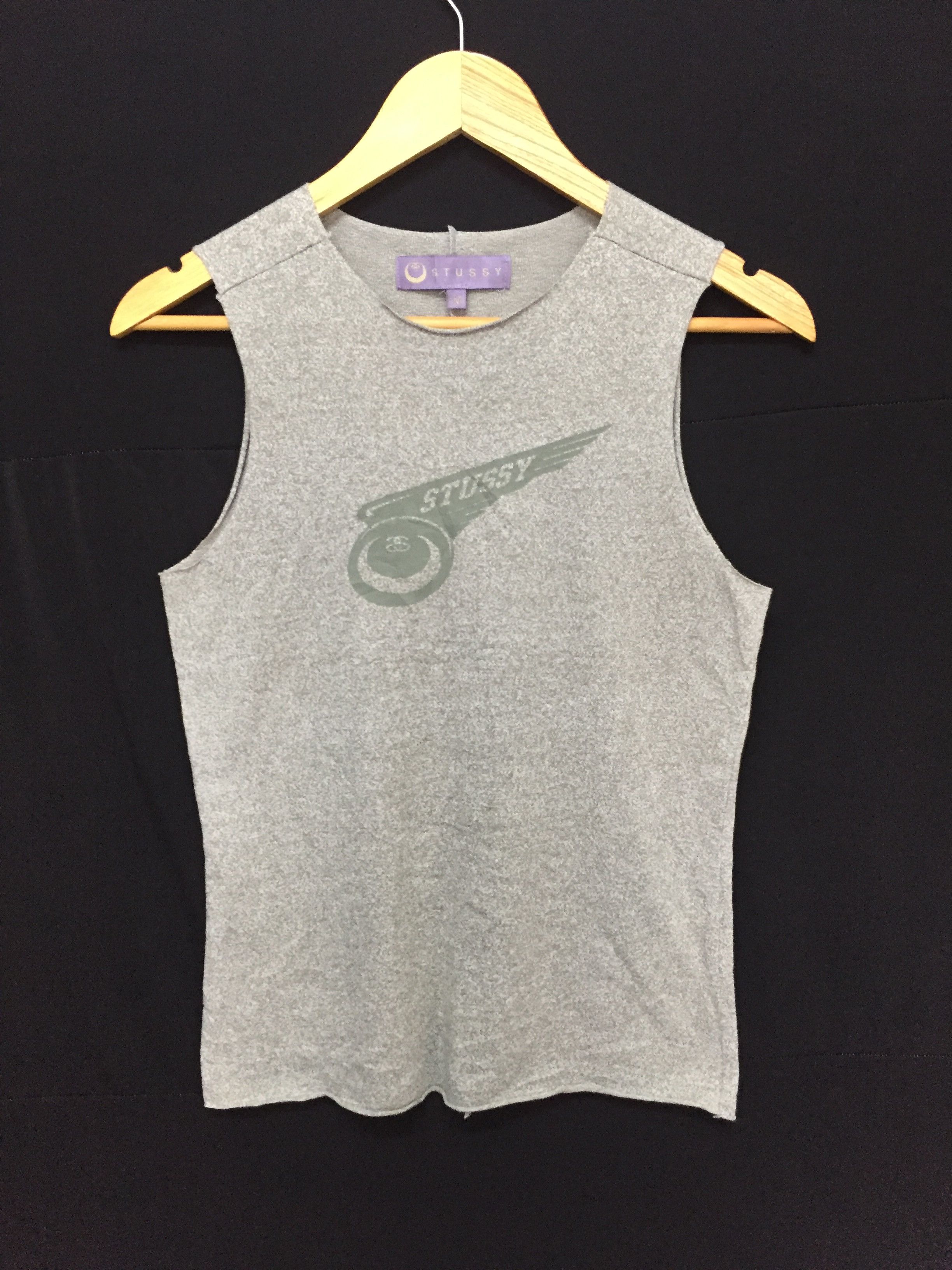 Stussy 90's STUSSY Salt and pepper DETROIT wing logo tank Size XS / US 0-2 / IT 36-38 - 2 Thumbnail