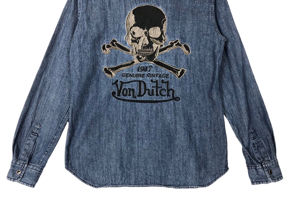 Von Dutch Von Dutch Western Denim Embroidery Bones Logo Button Shirt Size US L / EU 52-54 / 3 - 5 Thumbnail