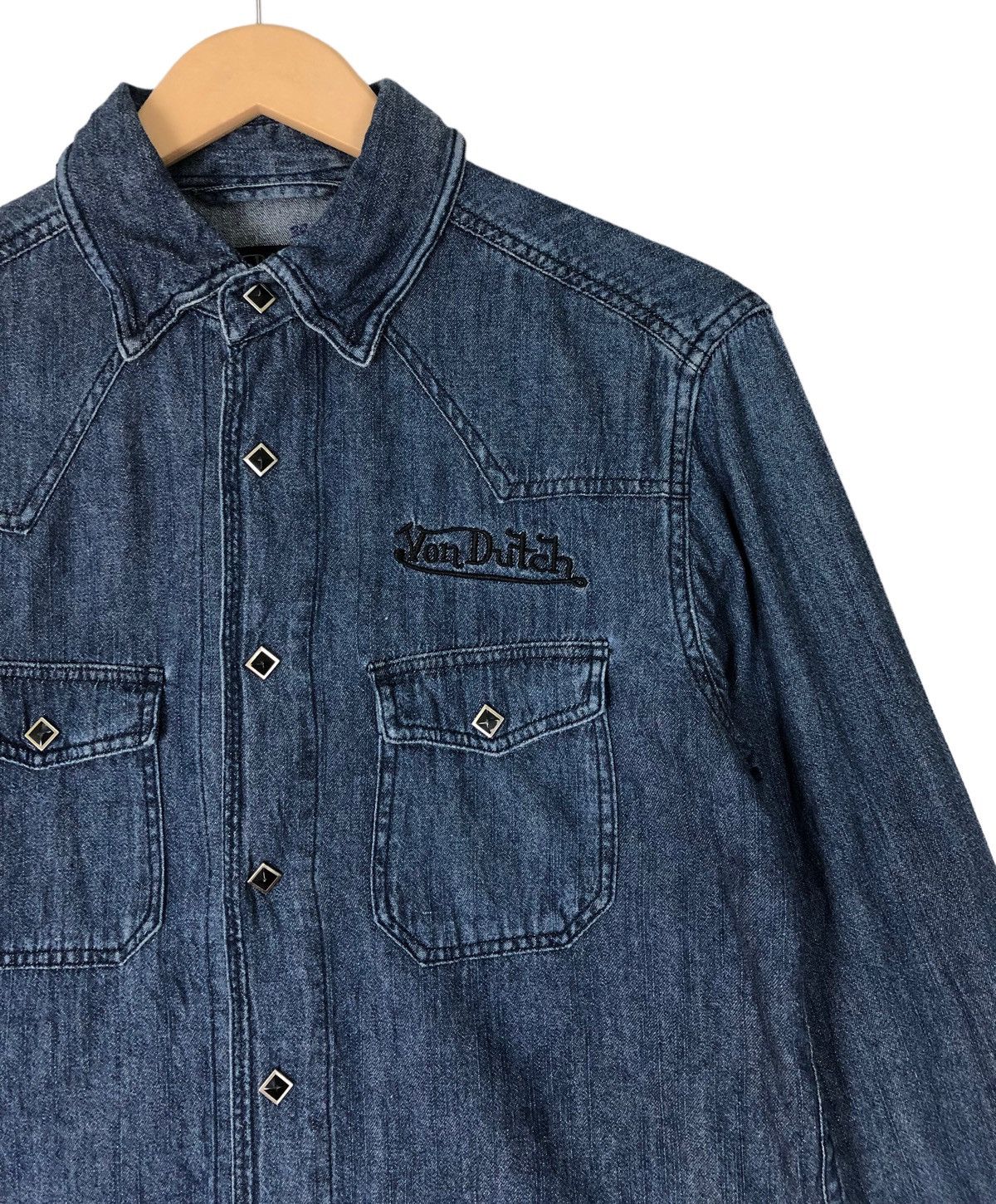 Von Dutch Von Dutch Western Denim Embroidery Bones Logo Button Shirt Size US L / EU 52-54 / 3 - 7 Thumbnail