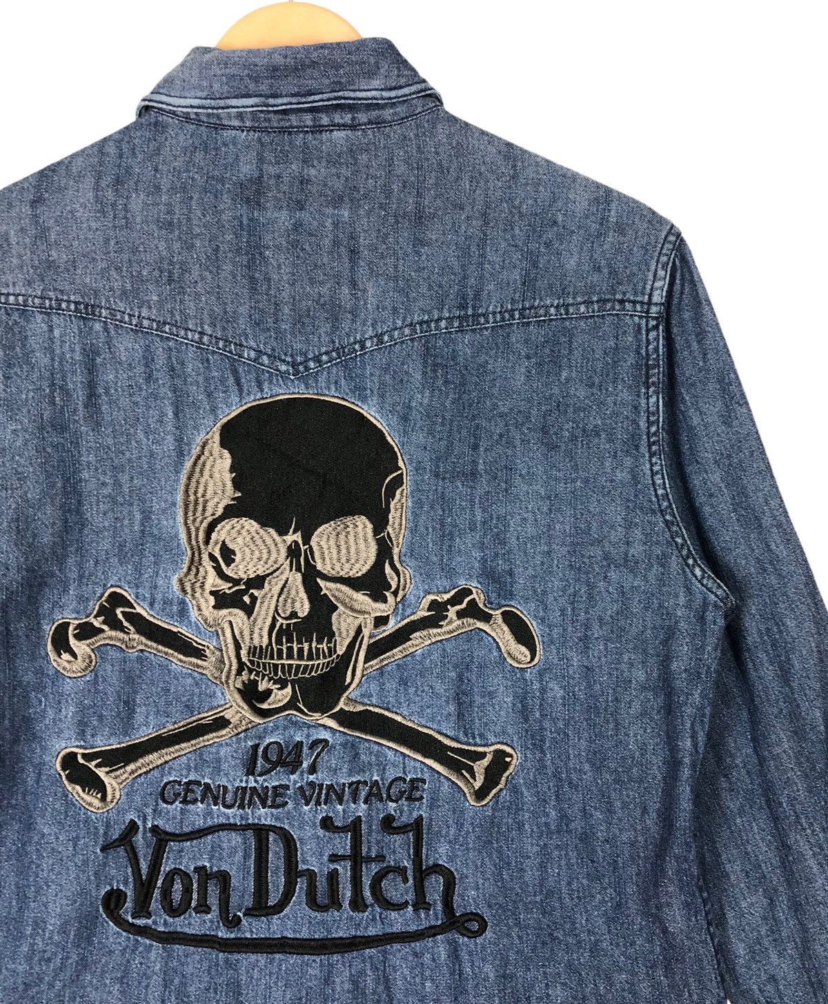 Von Dutch Von Dutch Western Denim Embroidery Bones Logo Button Shirt Size US L / EU 52-54 / 3 - 4 Thumbnail