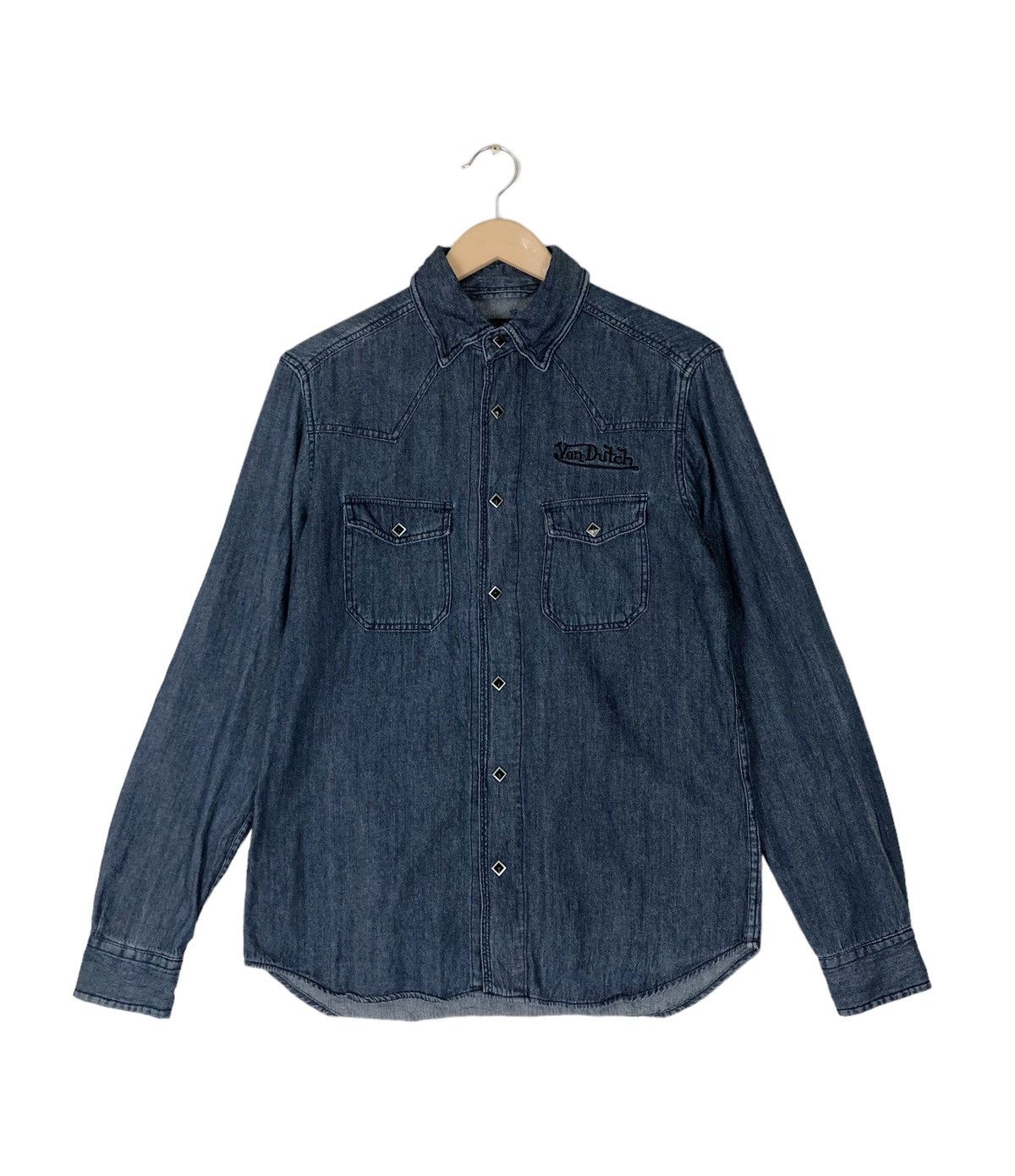 Von Dutch Von Dutch Western Denim Embroidery Bones Logo Button Shirt Size US L / EU 52-54 / 3 - 3 Thumbnail