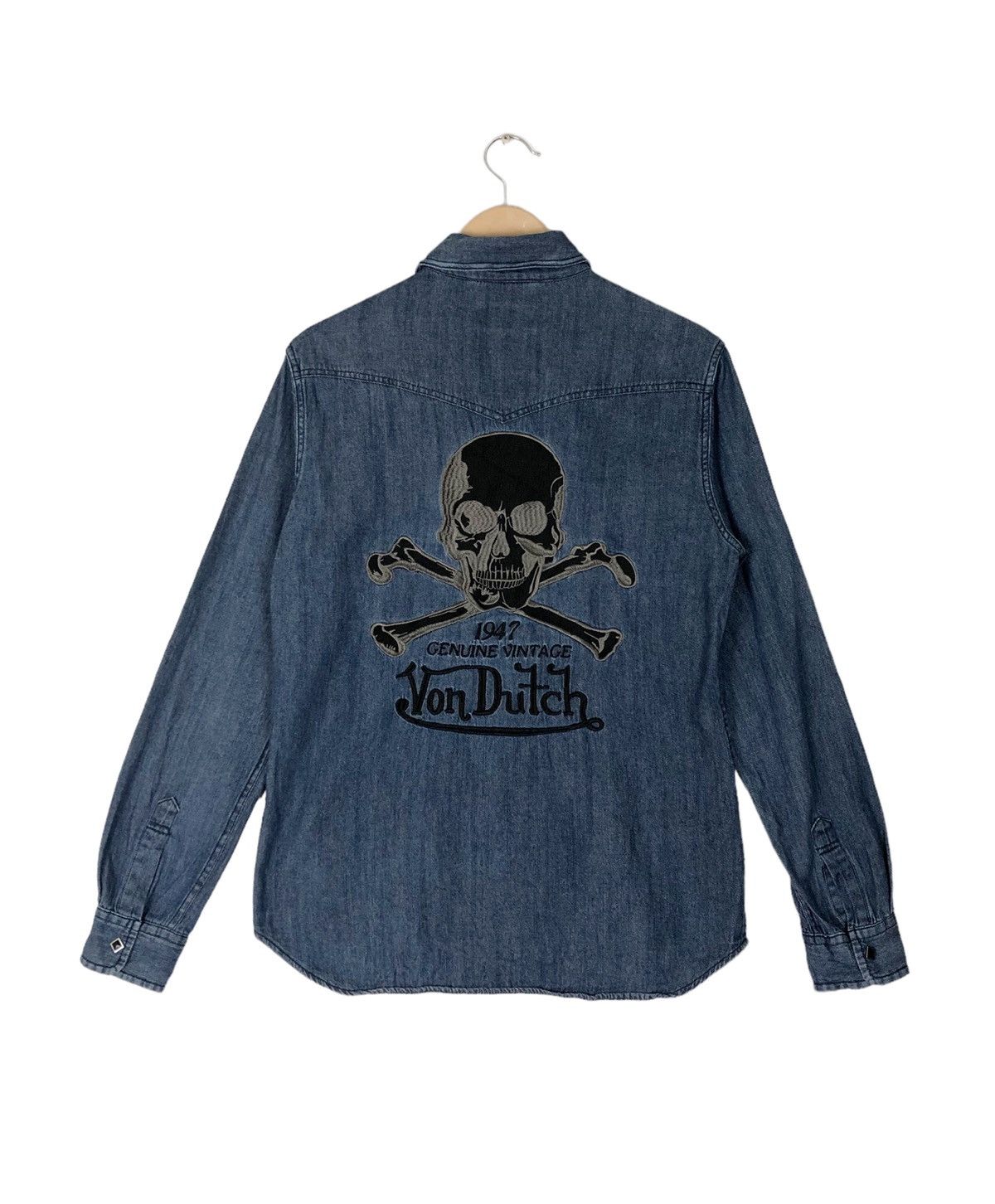 Von Dutch Von Dutch Western Denim Embroidery Bones Logo Button Shirt Size US L / EU 52-54 / 3 - 2 Thumbnail