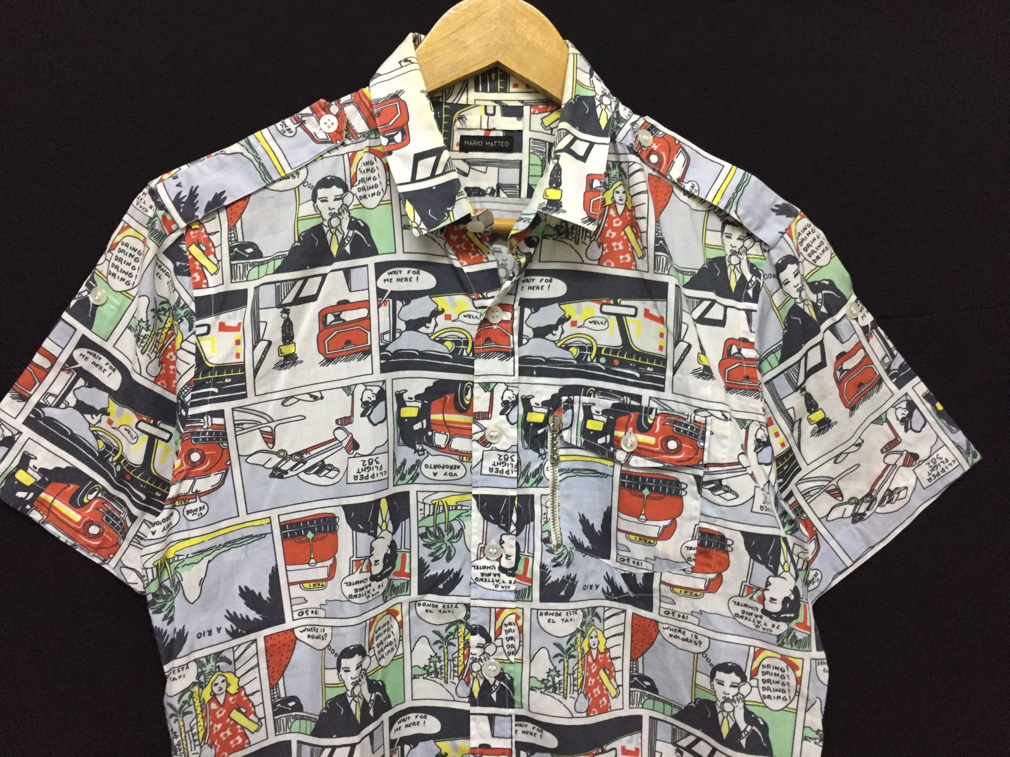 Japanese Brand Mario Matteo Made in Italy Comic print shirt Size US M / EU 48-50 / 2 - 2 Thumbnail