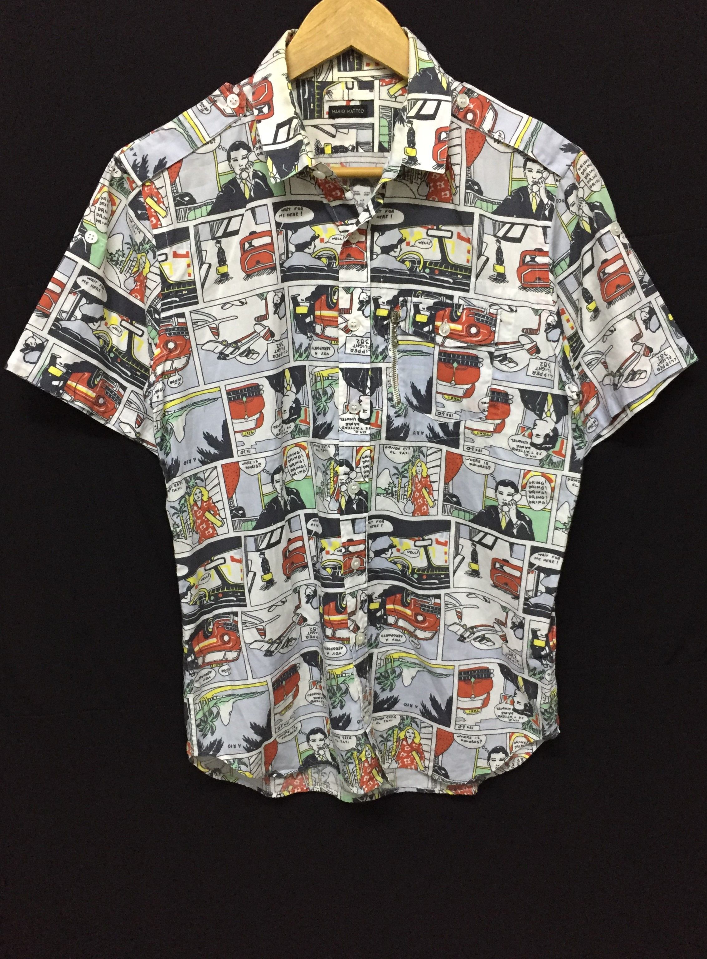 Japanese Brand Mario Matteo Made in Italy Comic print shirt Size US M / EU 48-50 / 2 - 1 Thumbnail