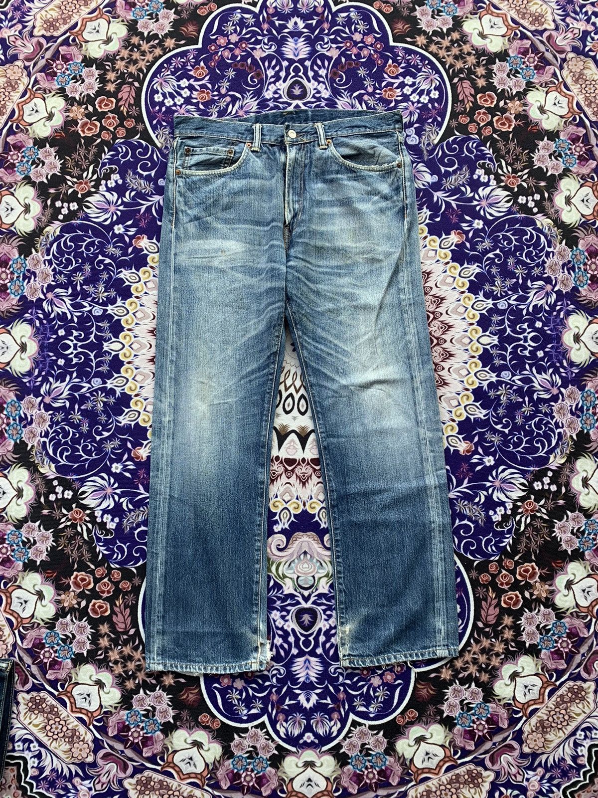 Levi's Levis 505 Single R Faded Wash Denim Size US 35 - 1 Thumbnail