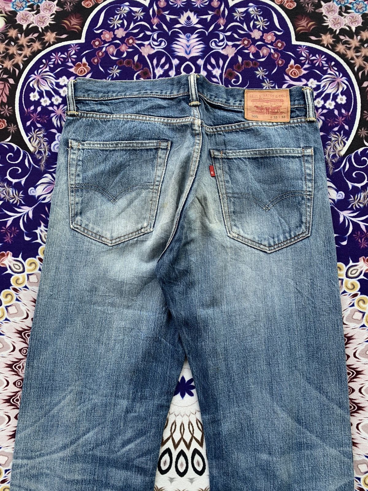 Levi's Levis 505 Single R Faded Wash Denim Size US 35 - 15 Thumbnail