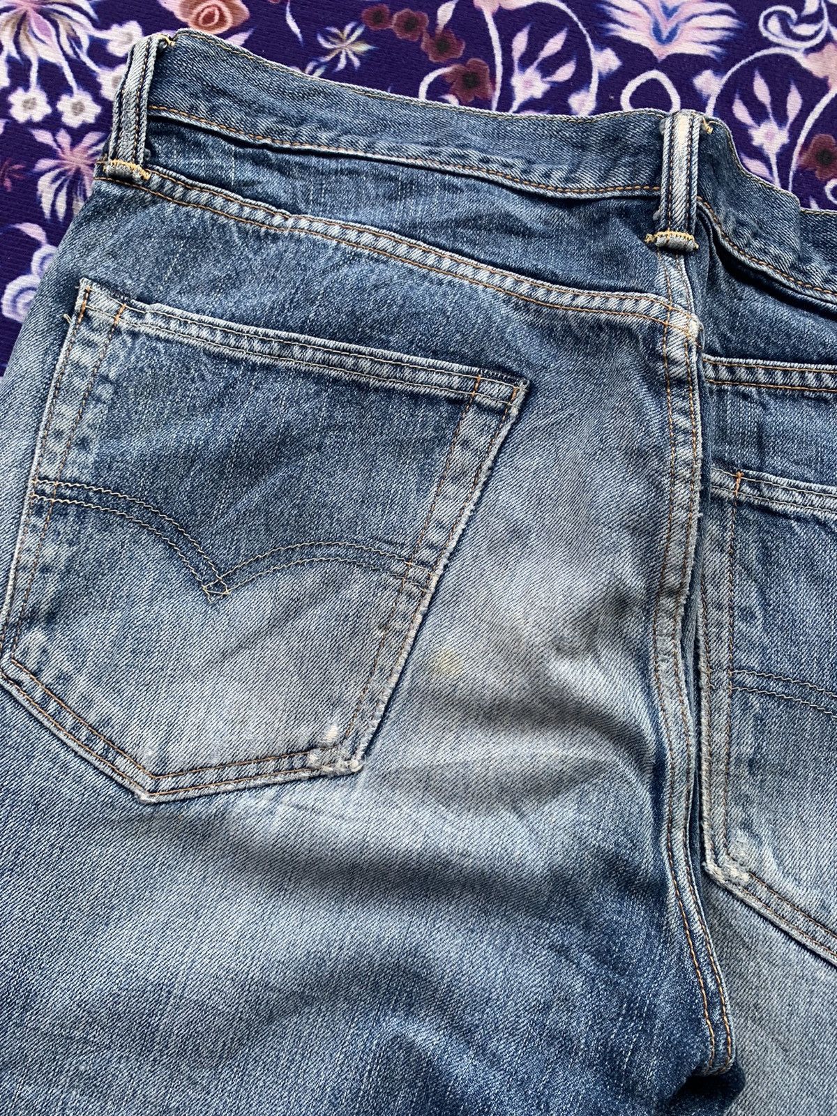Levi's Levis 505 Single R Faded Wash Denim Size US 35 - 16 Thumbnail