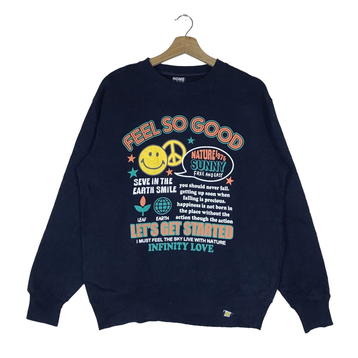 Vintage Home Boys Spell Out Pullover Jumper Sweatshirt