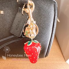 NWT Coach Mini Court Backpack Bag Charm With Wild Strawberry Print CI019