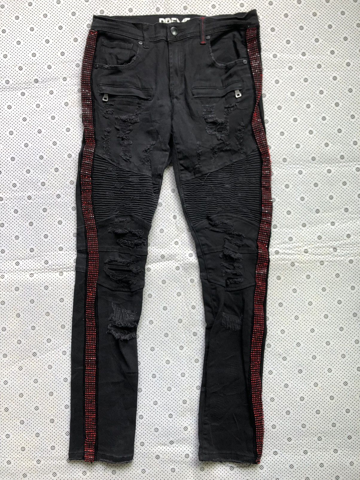 Preme distress biker jeans