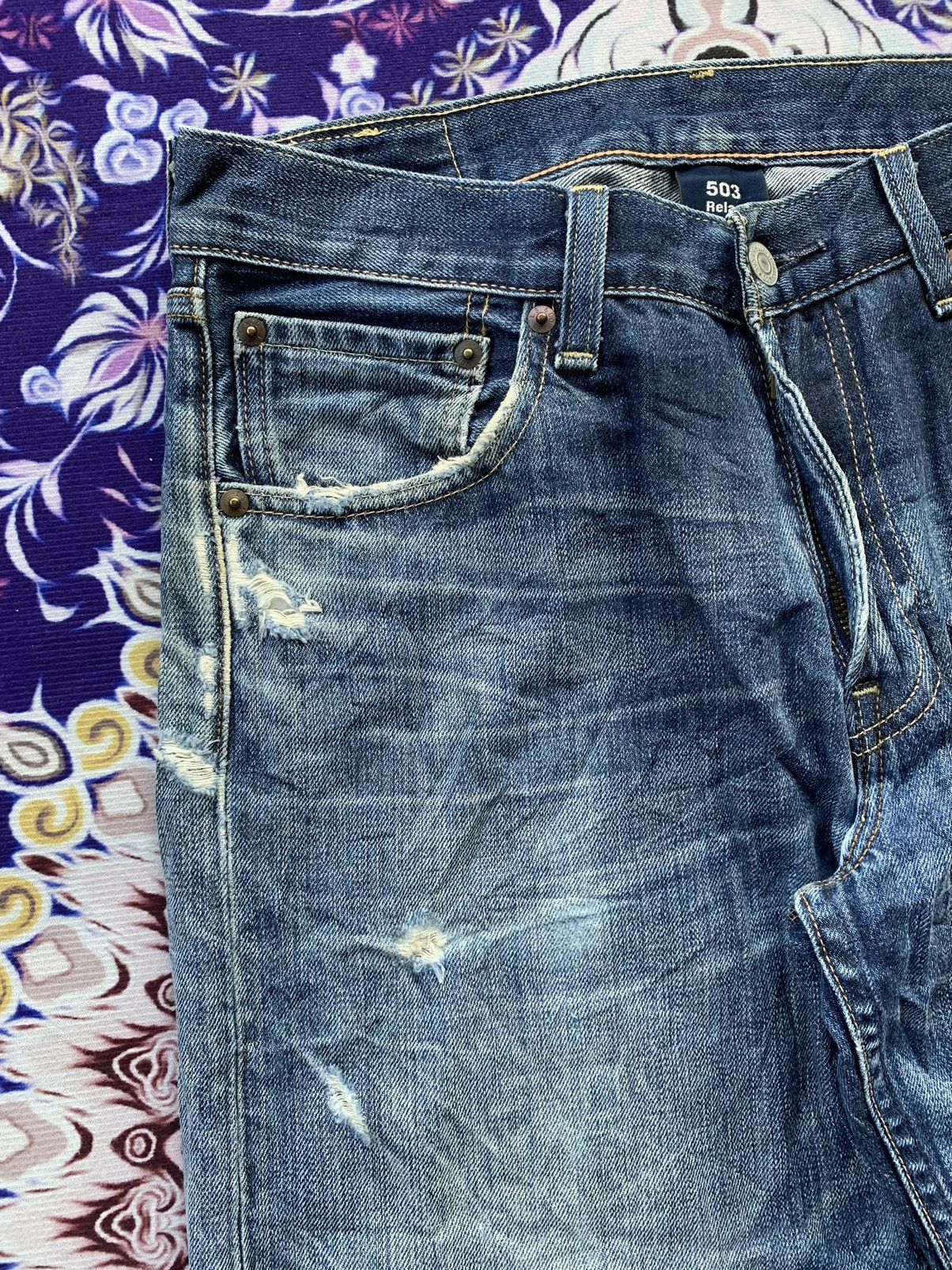Levi's Levis 503 Faded Wash Denim Size US 32 / EU 48 - 5 Thumbnail