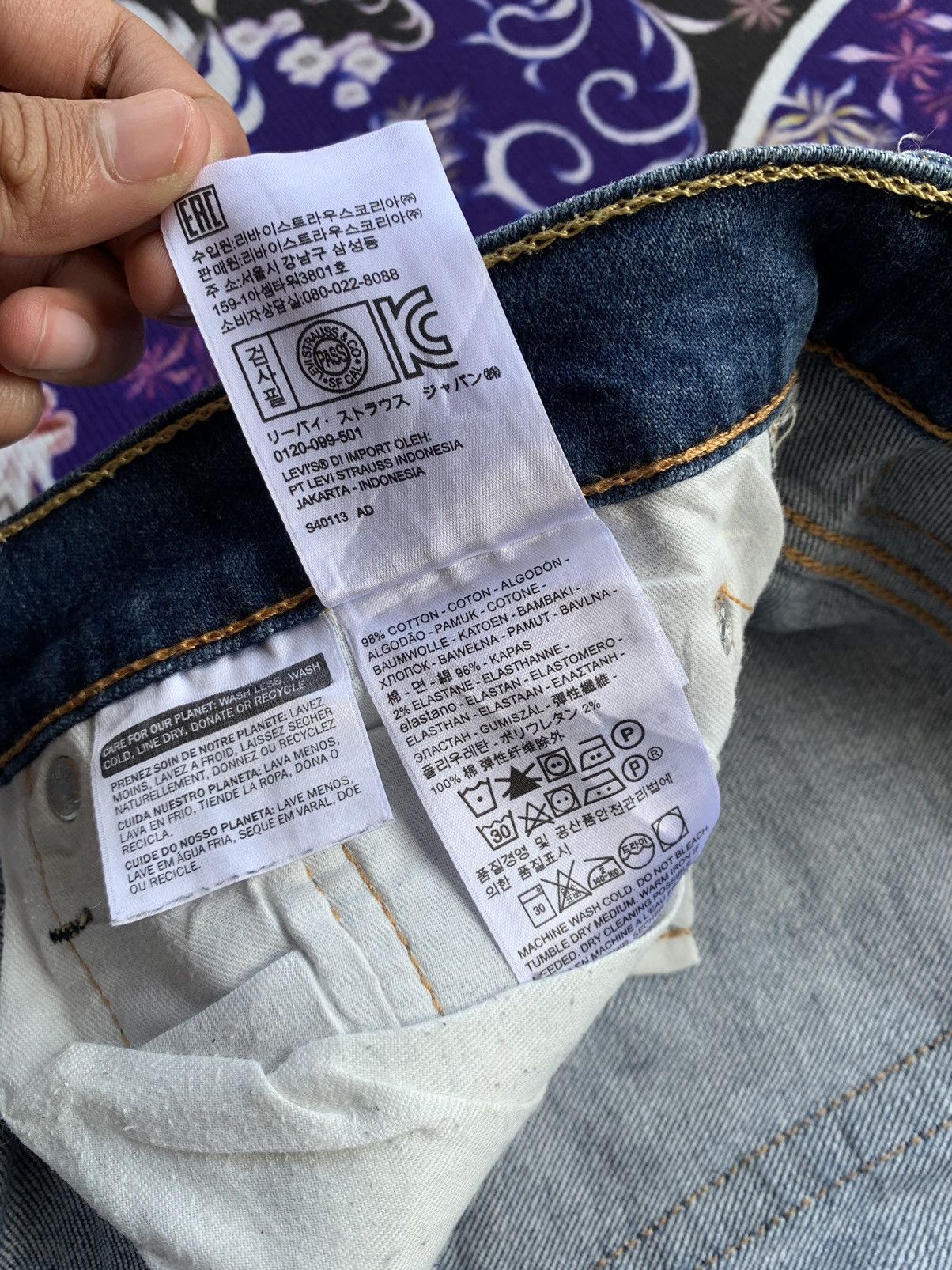 Levi's Levis 513 Faded Wash Denim Size US 34 / EU 50 - 5 Thumbnail