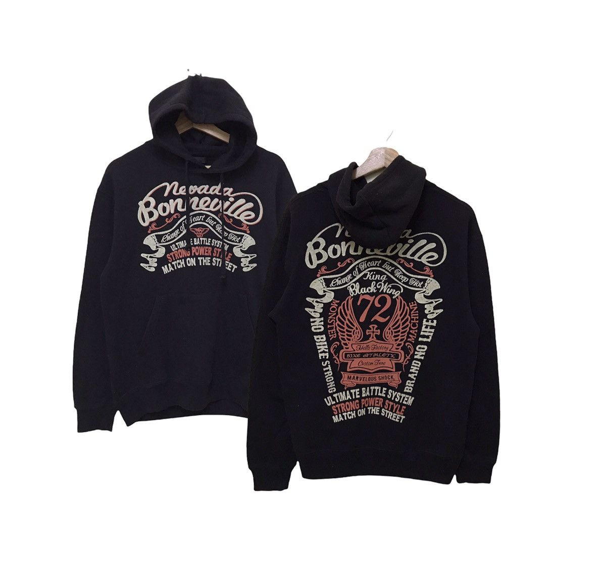 Vintage Vintage Nevada Bonneville Hoodie Sweatshirt Big Spellout Size US M / EU 48-50 / 2 - 1 Thumbnail