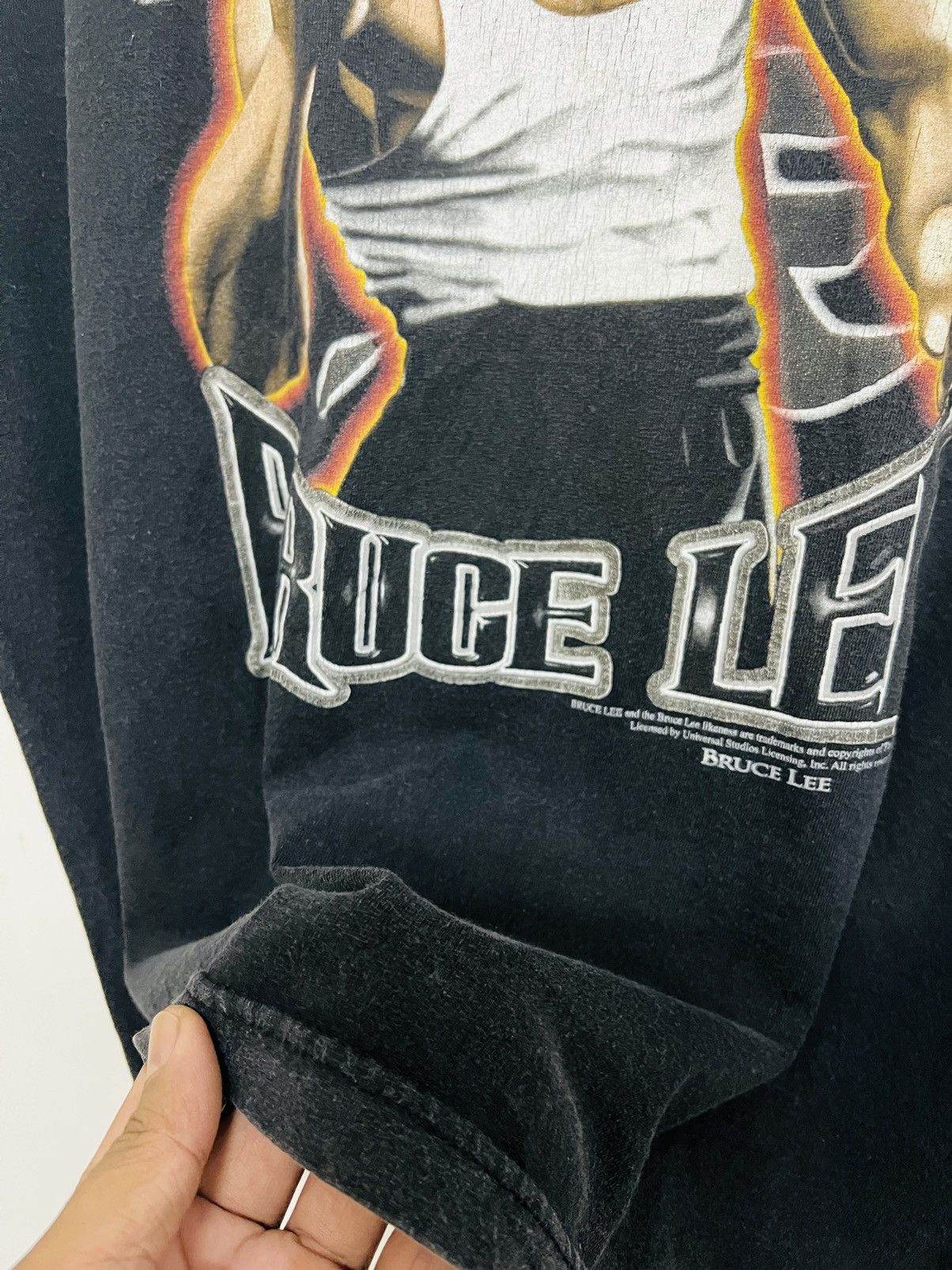 Vintage Vintage Bruce Lee Flame Graphic Tee Size US XL / EU 56 / 4 - 5 Thumbnail