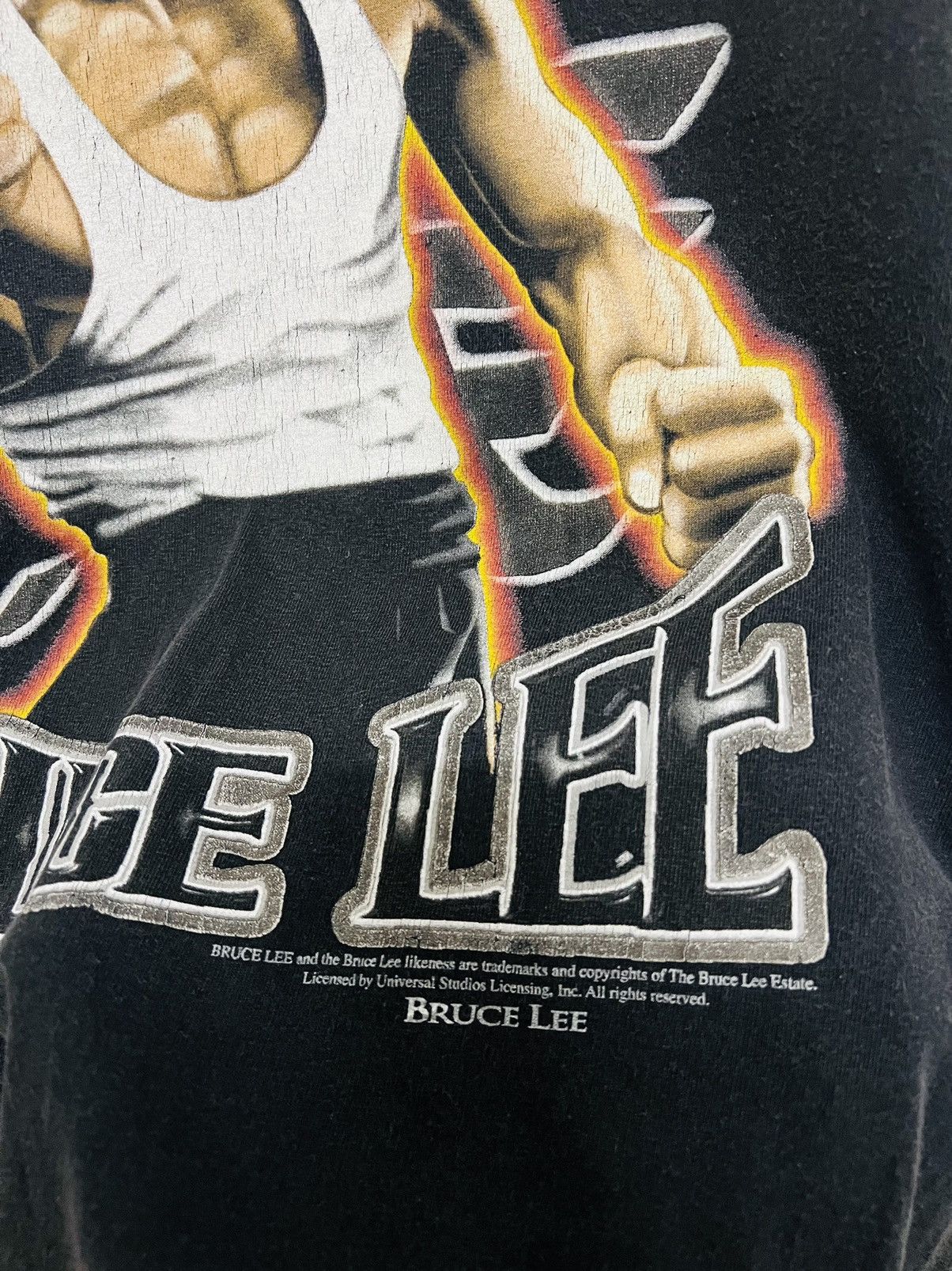Vintage Vintage Bruce Lee Flame Graphic Tee Size US XL / EU 56 / 4 - 6 Thumbnail