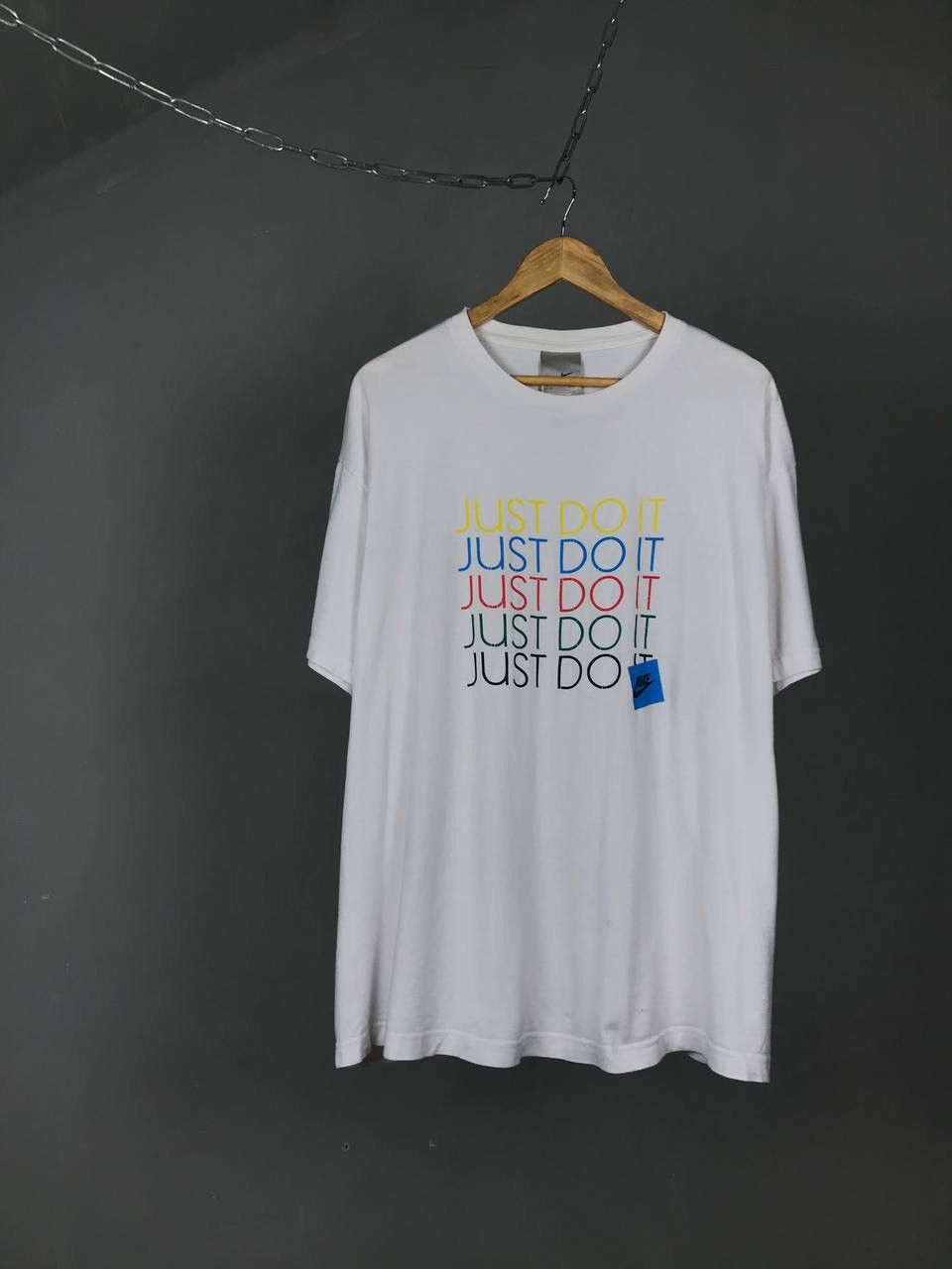 Nike × Vintage Nike Just Do It swoosh streetwear vintage center logo tee Size US XXL / EU 58 / 5 - 1 Thumbnail