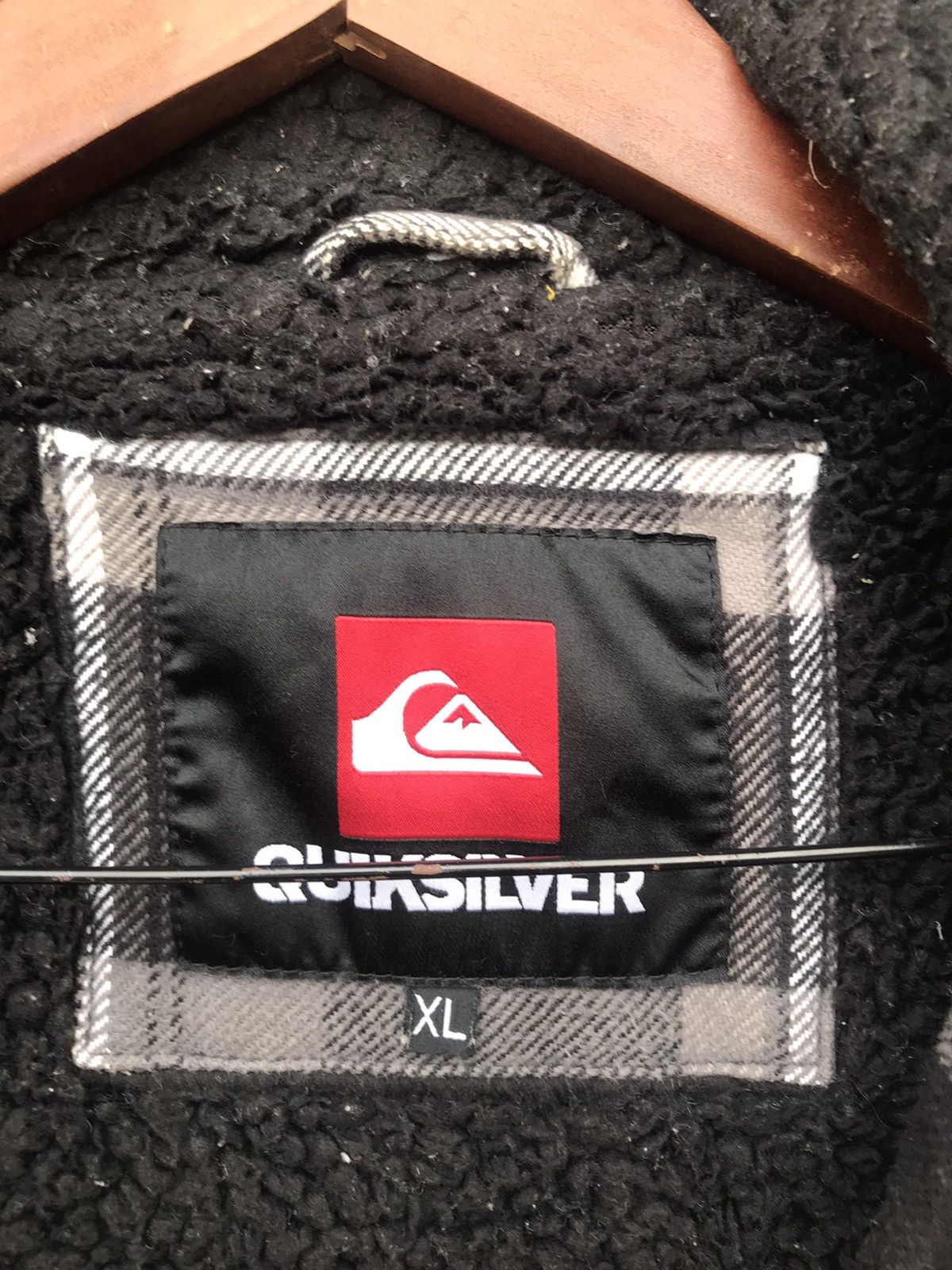 Flannel Vintage Quiksilver Sherpa-Lined Fleece Flannel Jacket Size US L / EU 52-54 / 3 - 3 Thumbnail
