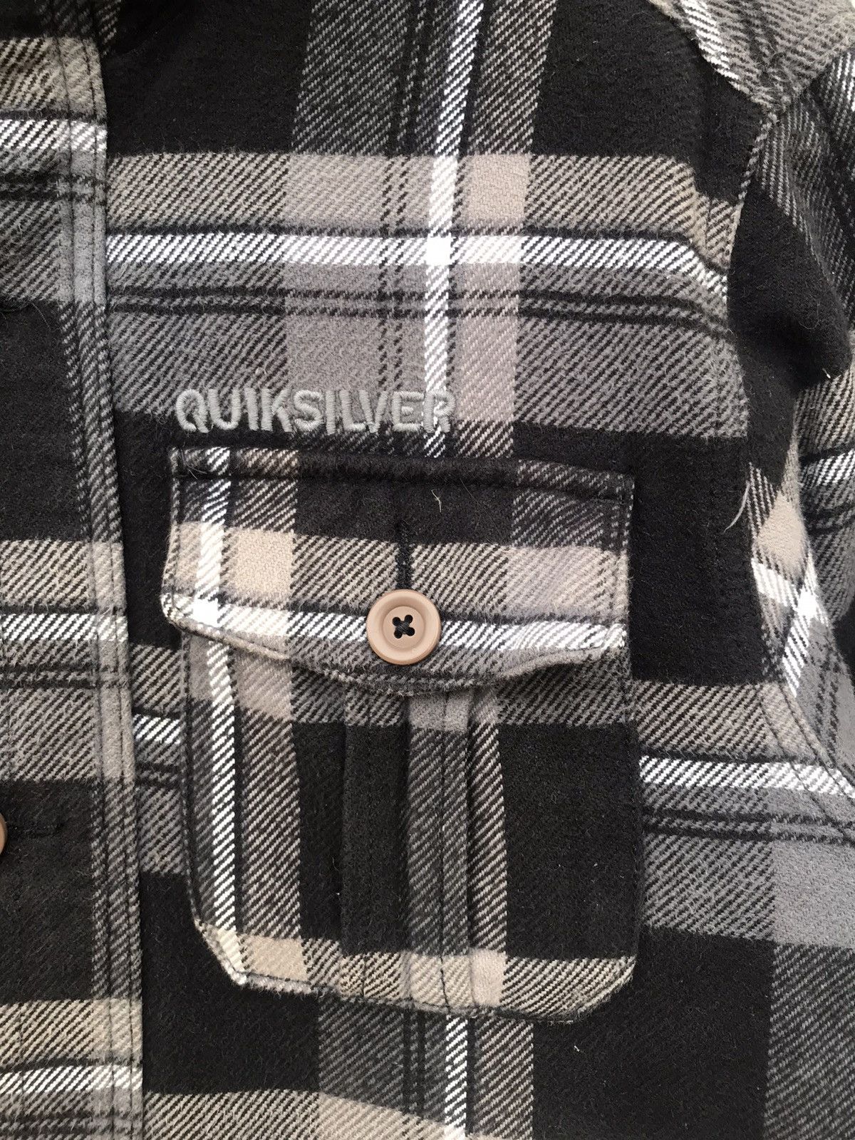 Flannel Vintage Quiksilver Sherpa-Lined Fleece Flannel Jacket Size US L / EU 52-54 / 3 - 8 Thumbnail