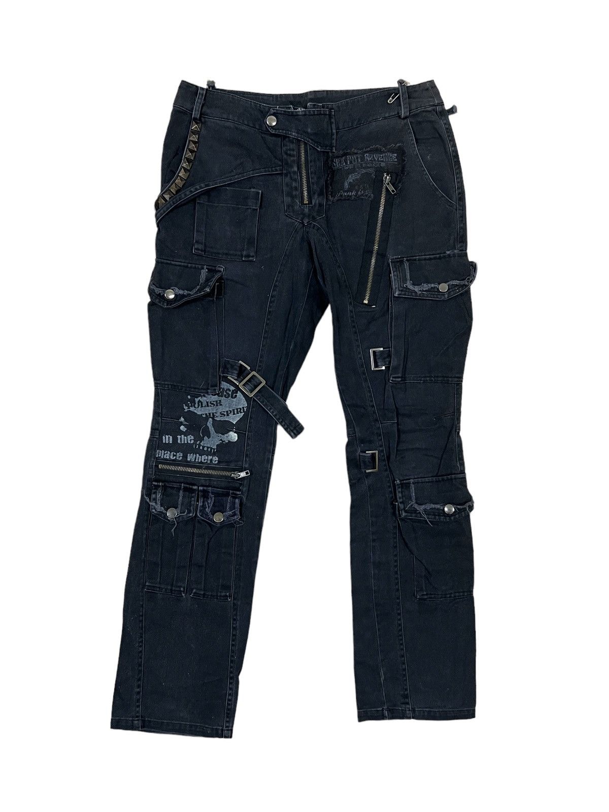 Hysteric Glamour SICK🔥Sex Pot Revenge 💀 Multi Pocket Bondage Tactical Pants Size US 29 - 1 Thumbnail