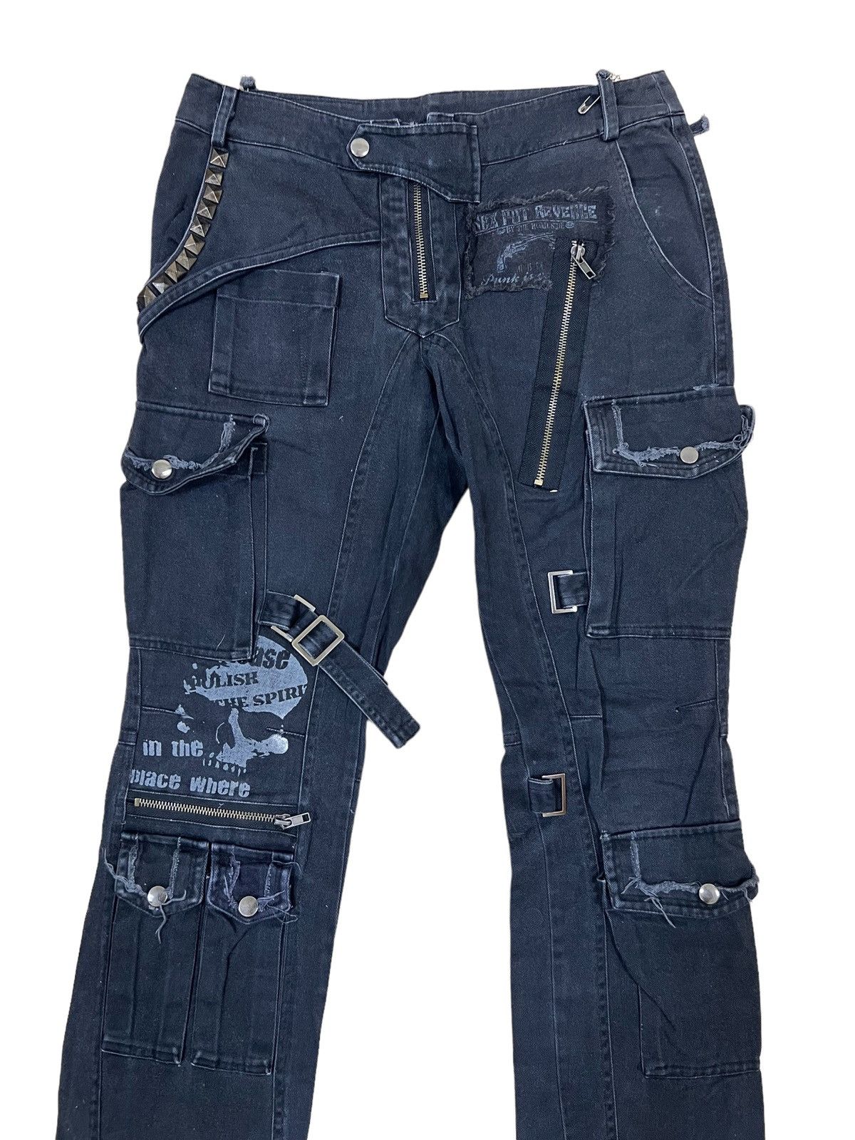 Hysteric Glamour SICK🔥Sex Pot Revenge 💀 Multi Pocket Bondage Tactical Pants Size US 29 - 2 Thumbnail