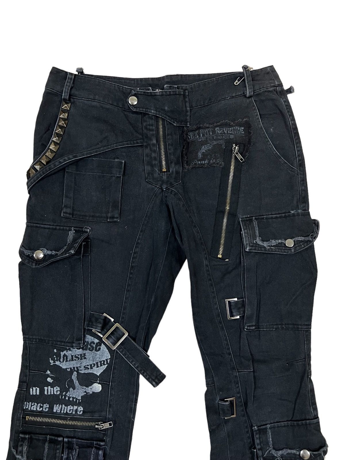 Hysteric Glamour SICK🔥Sex Pot Revenge 💀 Multi Pocket Bondage Tactical Pants Size US 29 - 3 Thumbnail