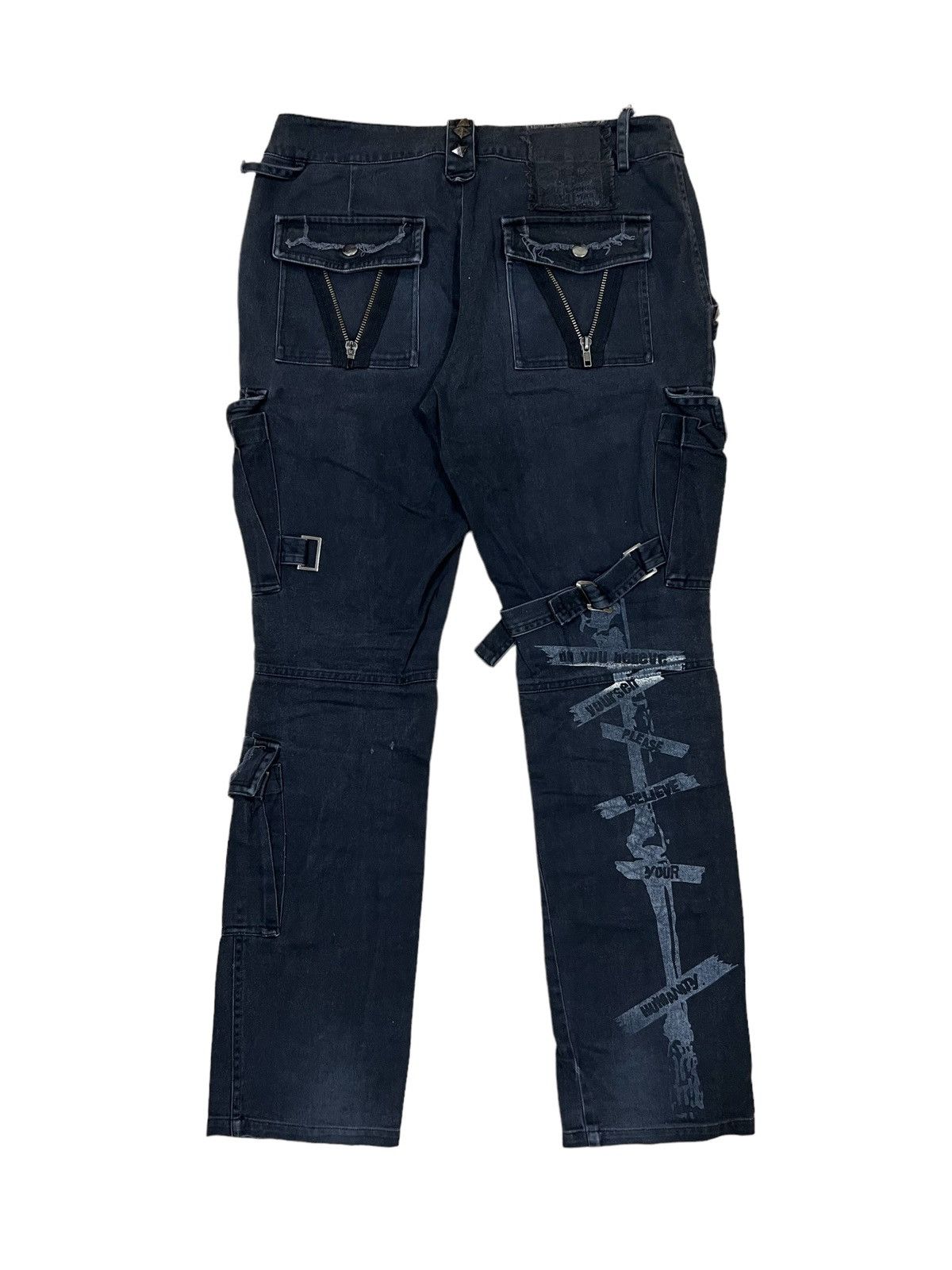 Hysteric Glamour SICK🔥Sex Pot Revenge 💀 Multi Pocket Bondage Tactical Pants Size US 29 - 7 Thumbnail