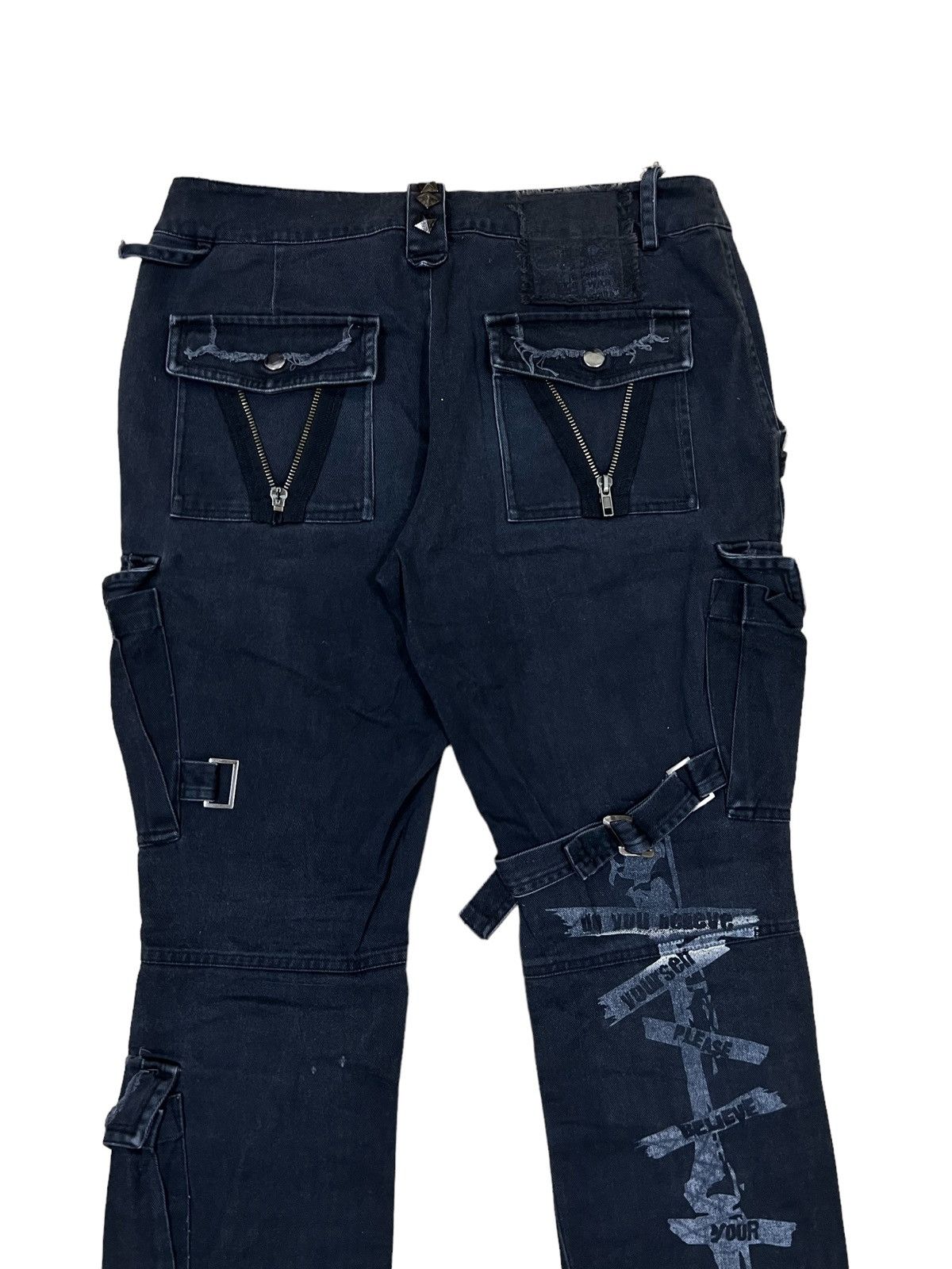 Hysteric Glamour SICK🔥Sex Pot Revenge 💀 Multi Pocket Bondage Tactical Pants Size US 29 - 8 Thumbnail