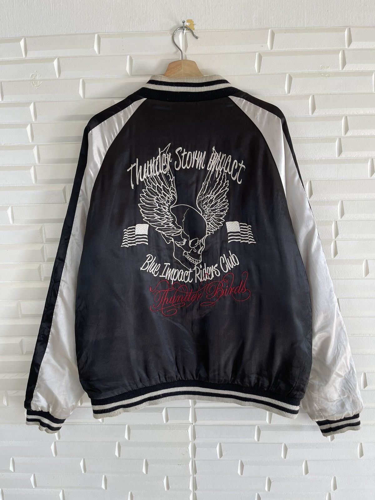 Japanese Brand 🔥QUICK SALE❌ Vintage SUKAJAN SATIN SKULL GHETTO JACKET Size US M / EU 48-50 / 2 - 3 Thumbnail
