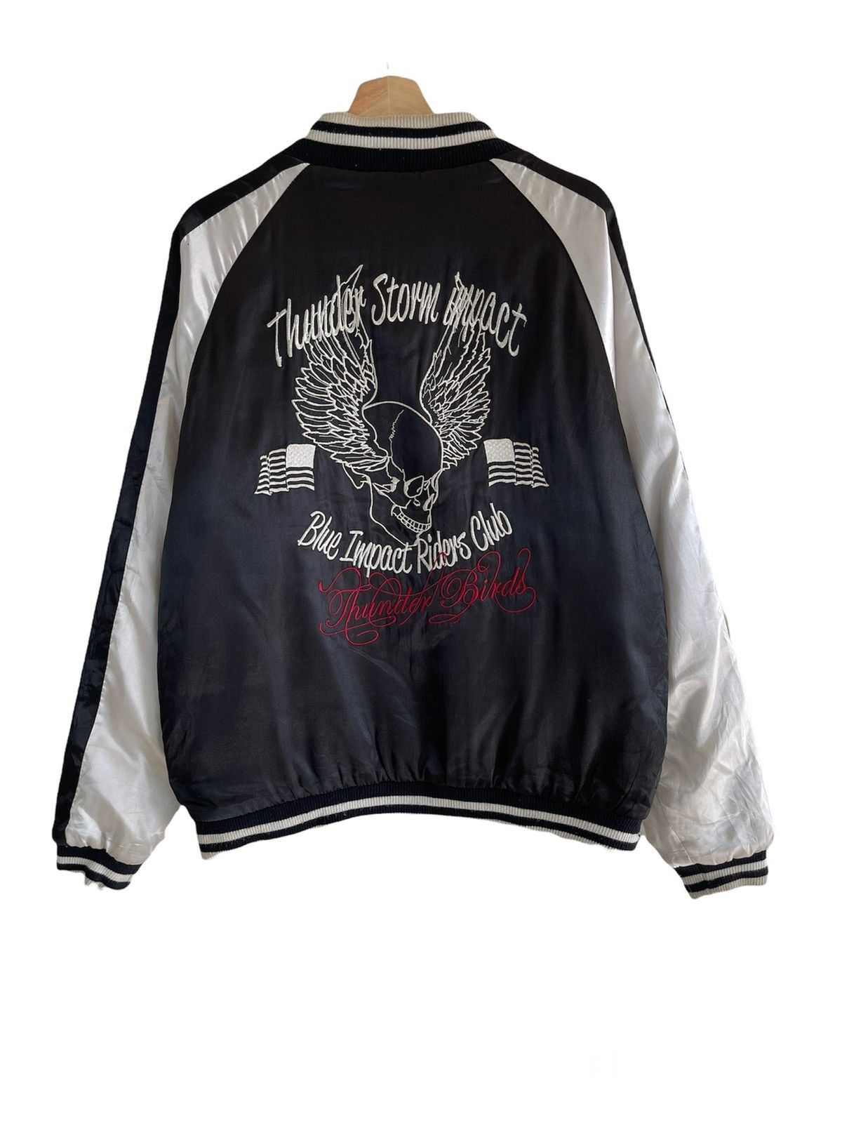 Japanese Brand 🔥QUICK SALE❌ Vintage SUKAJAN SATIN SKULL GHETTO JACKET Size US M / EU 48-50 / 2 - 2 Thumbnail