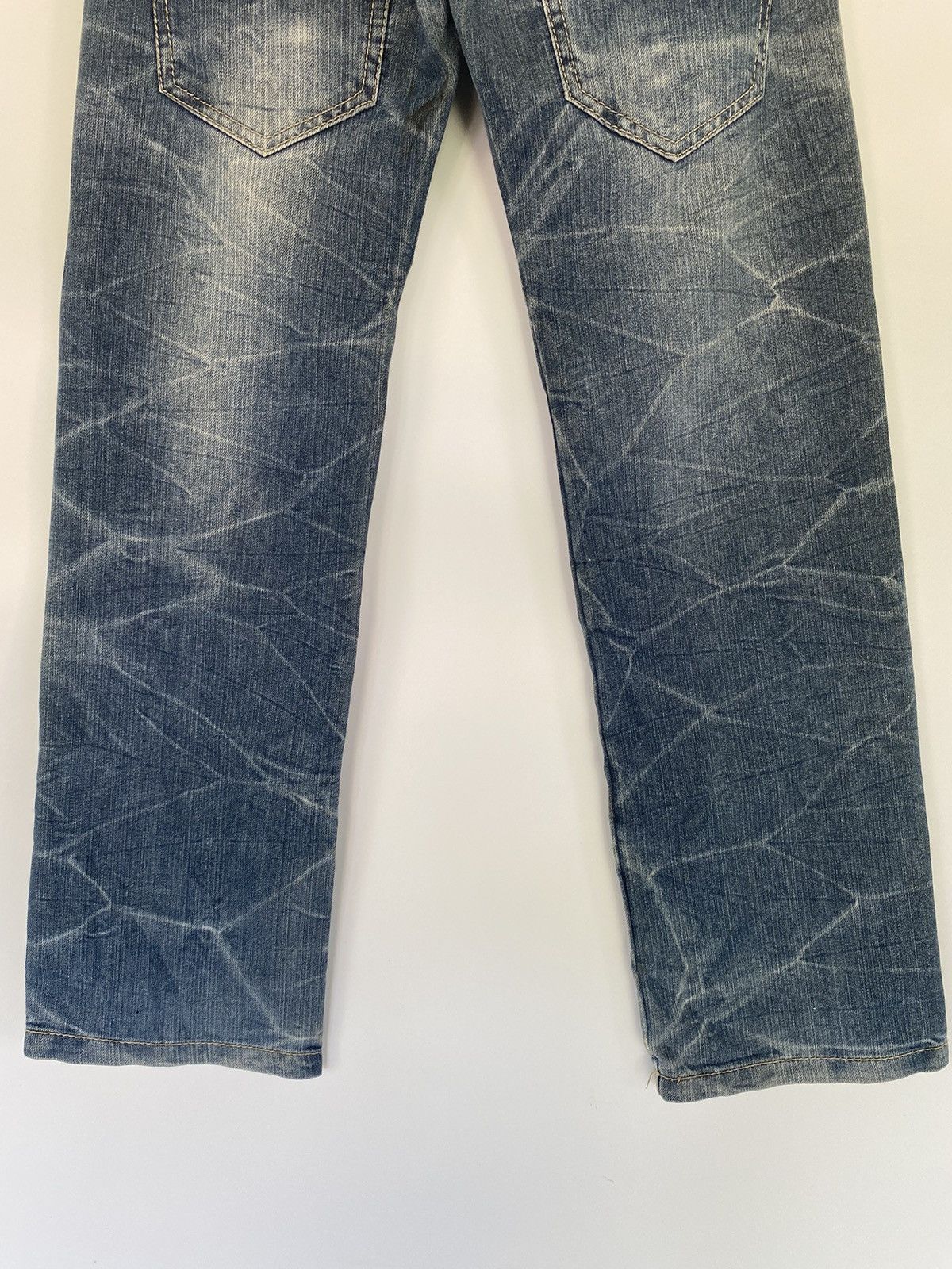 Japanese Brand SKULL Denim BAT-SU STUDIO Double Waist Japan Punk Pant Size US 32 / EU 48 - 4 Thumbnail