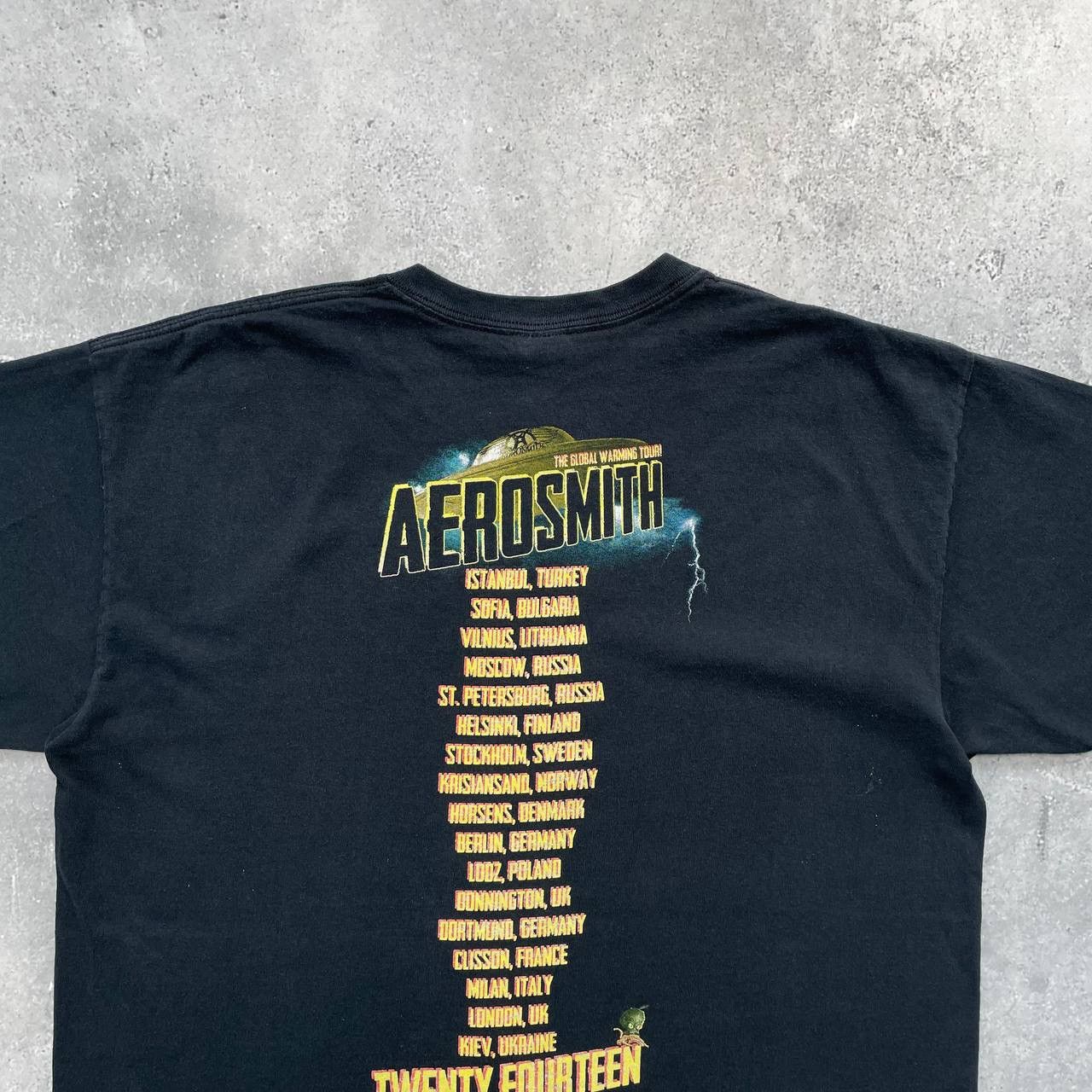Band Tees Aerosmith The Global Warming Tour 2014 T Shirt Black Size L Size US L / EU 52-54 / 3 - 15 Thumbnail