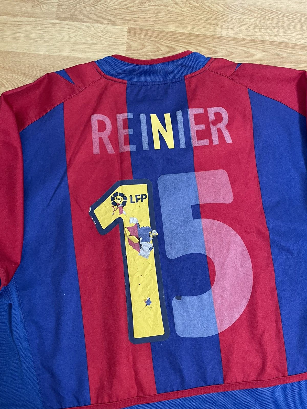 Nike × Vintage 2002-2003 Nike FC.Barcelona 15 Renier Home Soccer Jersey Size US L / EU 52-54 / 3 - 9 Thumbnail
