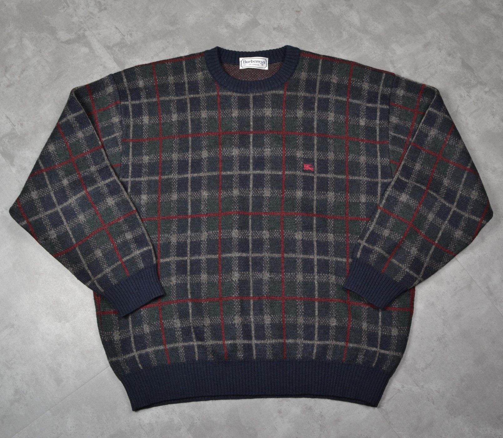 wool check sweater