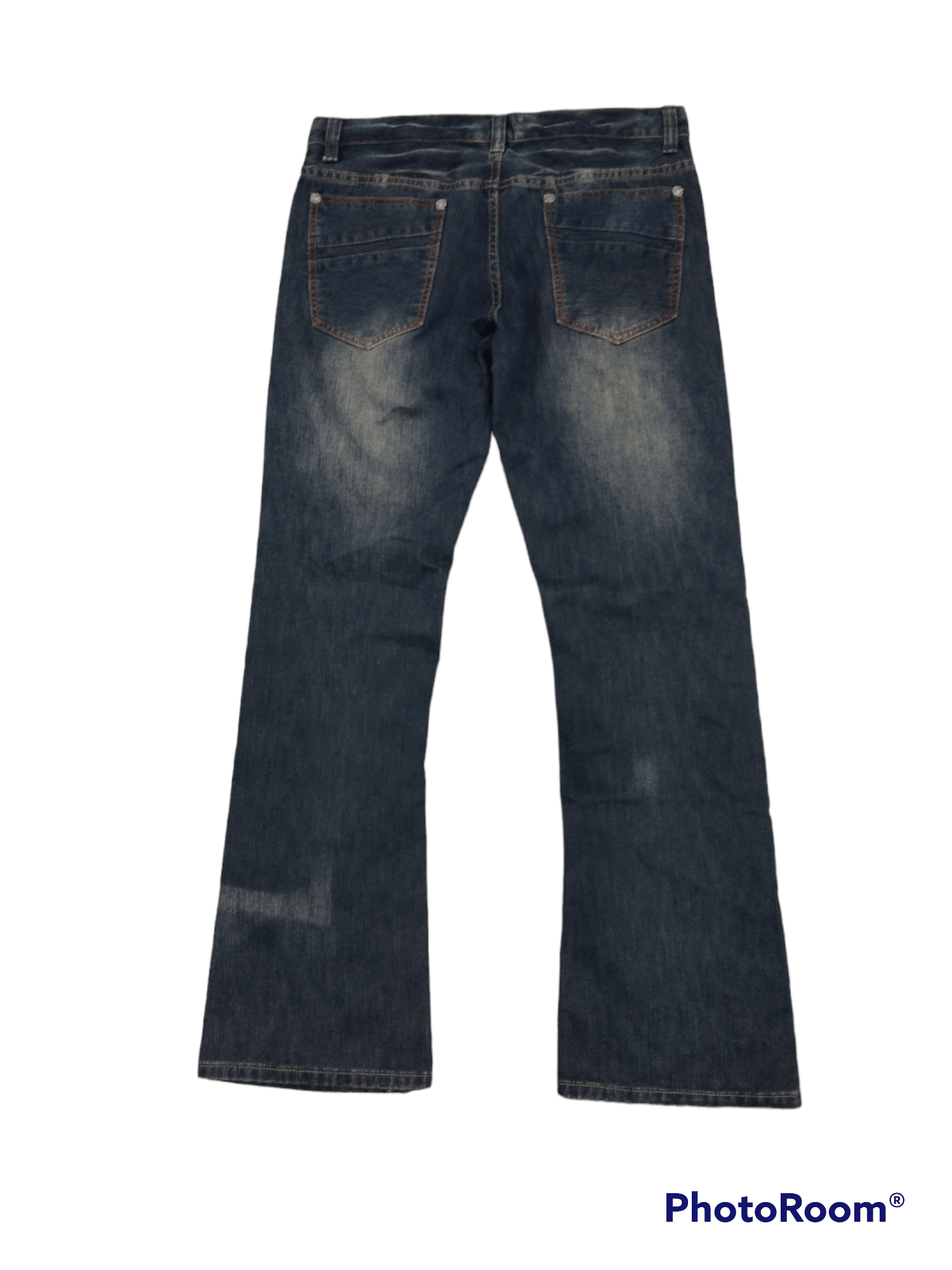 Japanese Brand FLARE🔥WASHED BLUE RIPED LIMIT DENIM PANTS Size US 33 - 2 Thumbnail