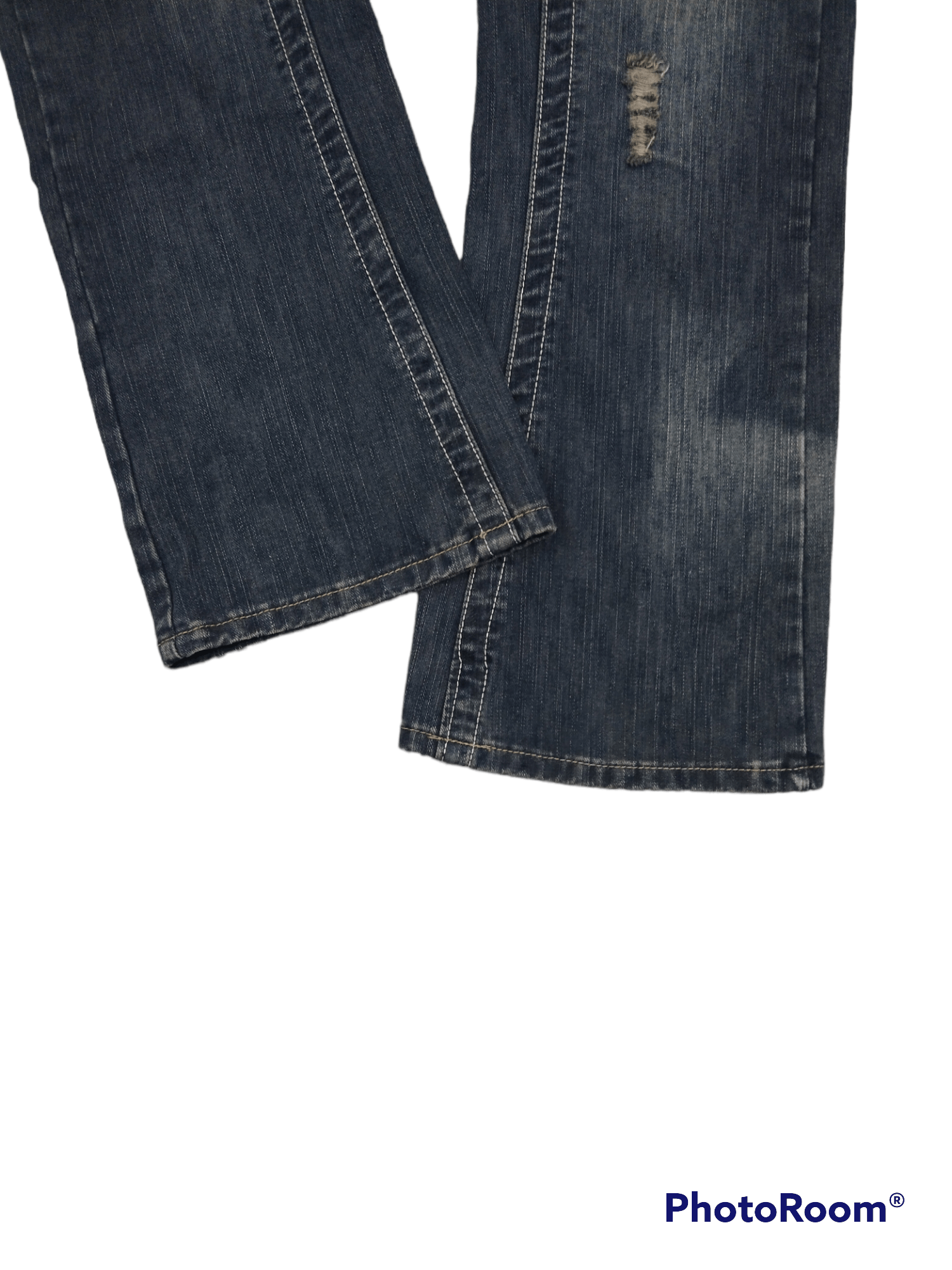 Japanese Brand FLARE🔥WASHED BLUE RIPED LIMIT DENIM PANTS Size US 33 - 6 Thumbnail