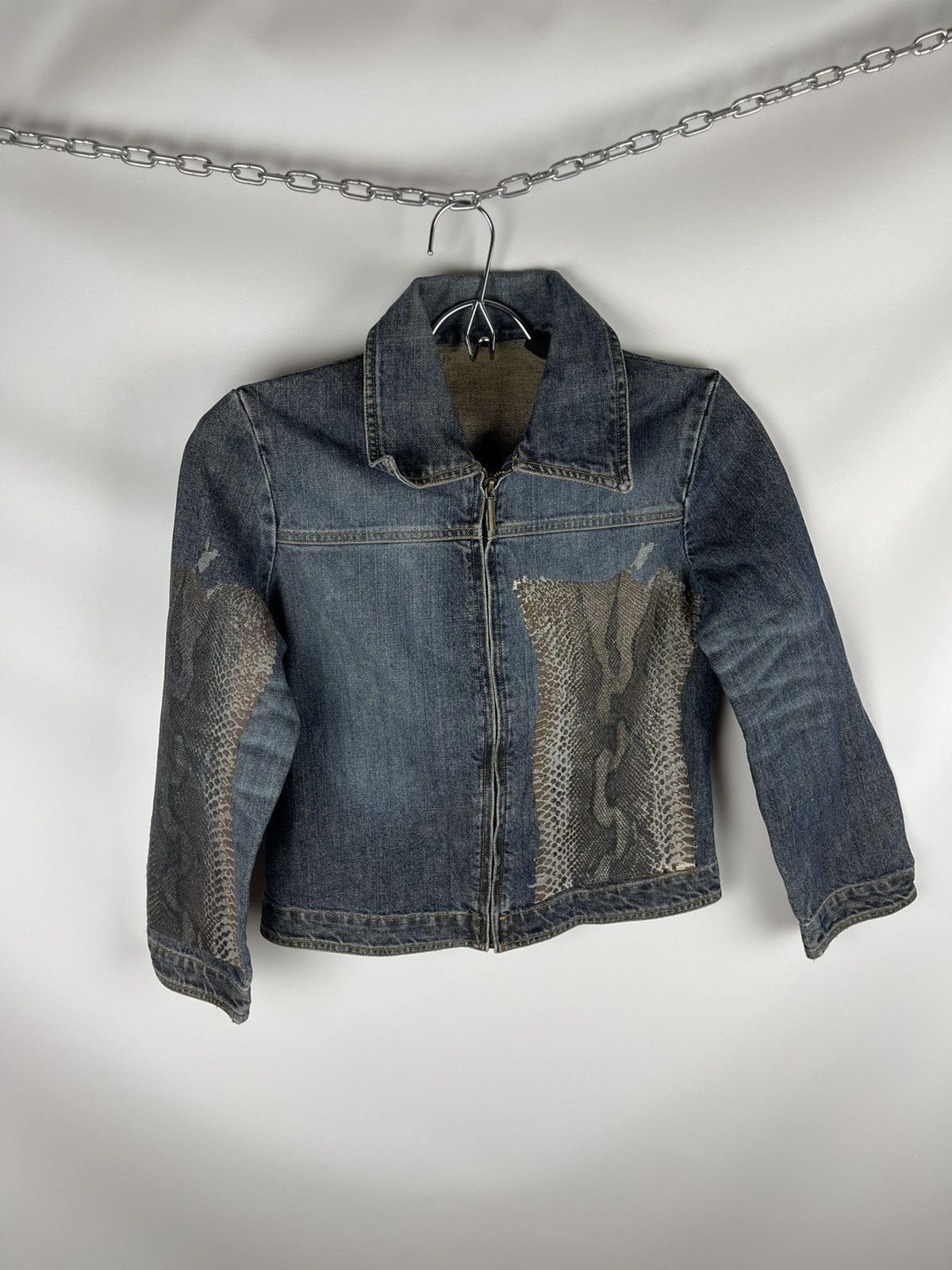 Just Cavalli Just Cavalli vintage denim jacket snake 🐍 pattern print Size S / US 4 / IT 40 - 2 Thumbnail