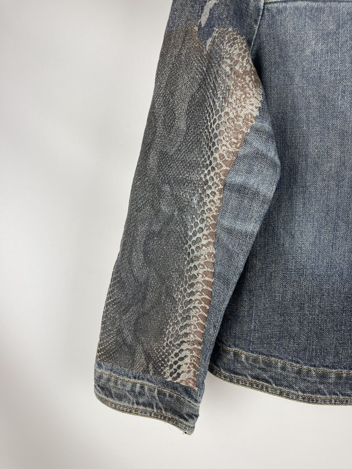 Just Cavalli Just Cavalli vintage denim jacket snake 🐍 pattern print Size S / US 4 / IT 40 - 6 Thumbnail